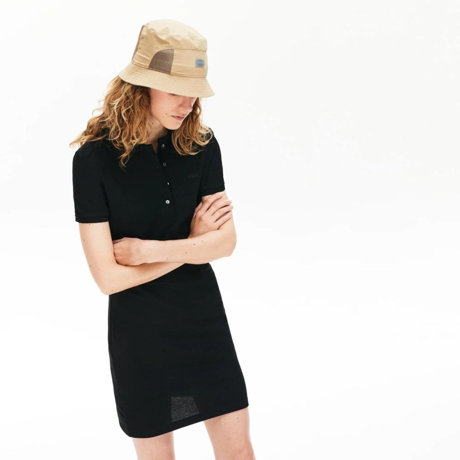 Vista 2 Vestido Polo Feminino Em Piqué De Algodão Com Stretch Lacoste preto