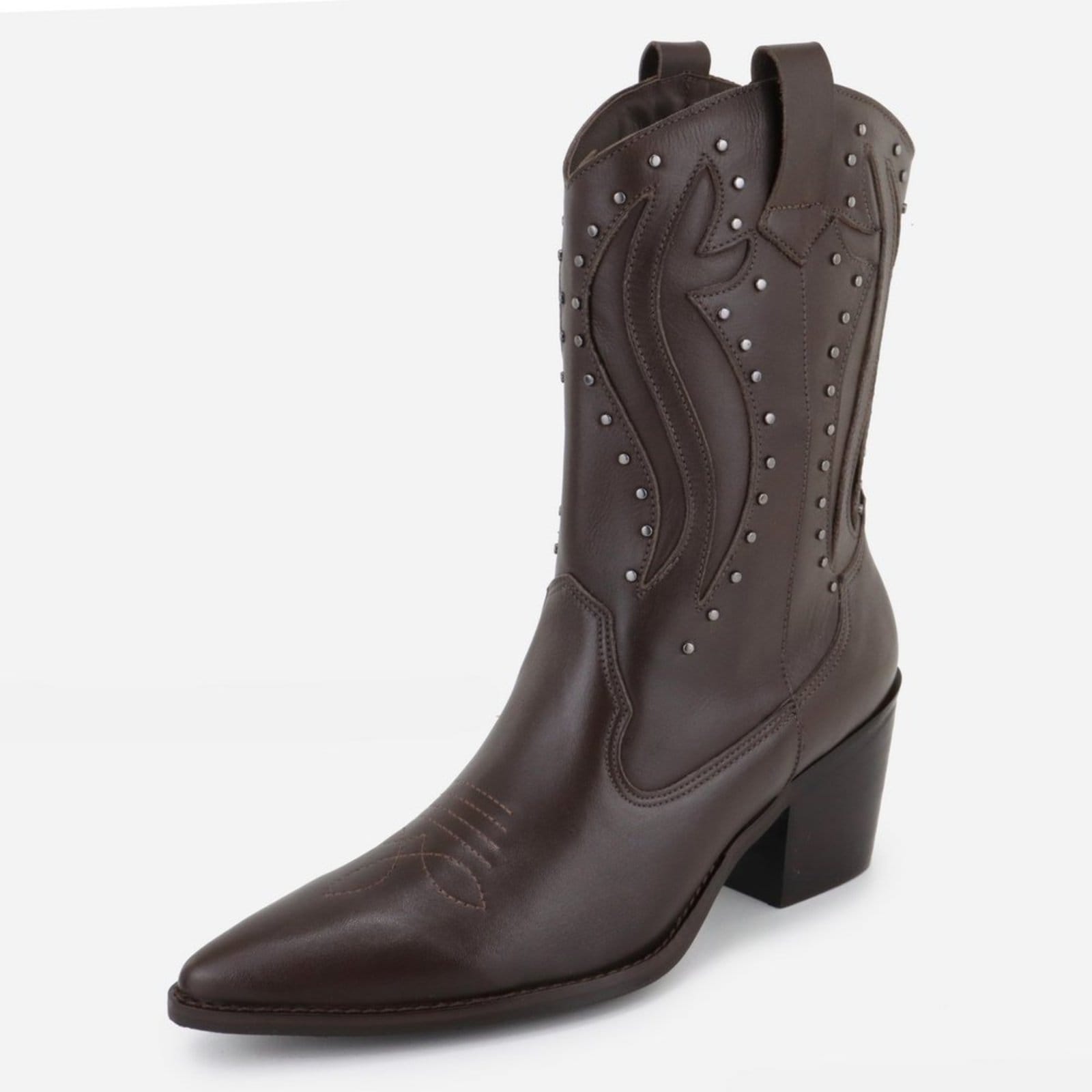 Bota Texana Country Western Cravo em Couro Feminina Maria Paula Expresso