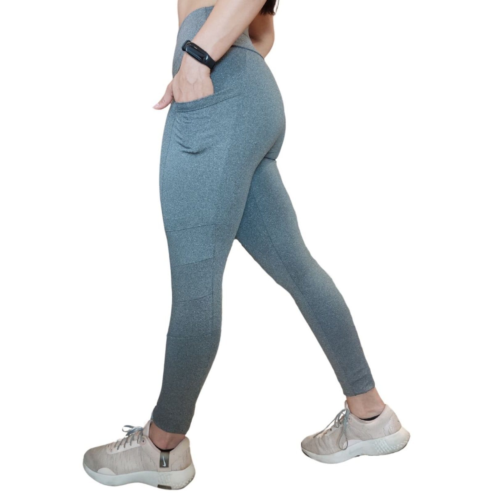 Vista principal Calça Legging Heide Ribeiro Three Colors Pocket Mescla Heide Ribeiro cinza