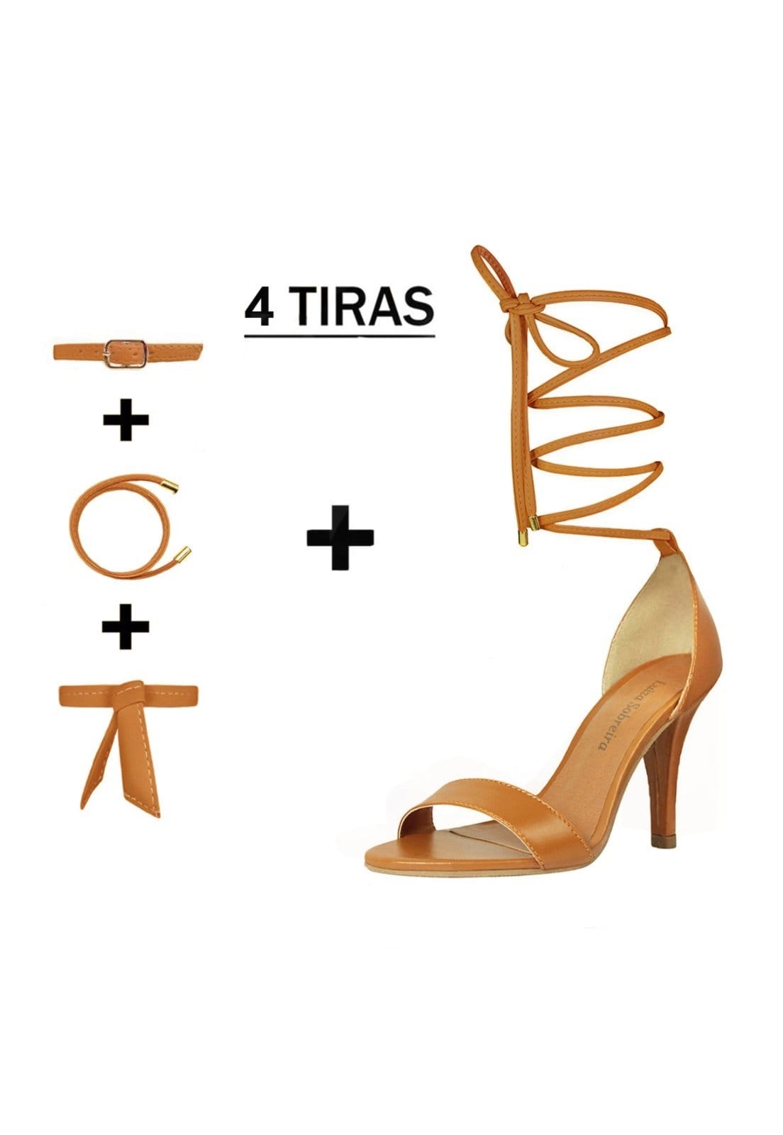 Vista 2 Sandália Troca Tira Luiza Sobreira Mod. 1050-2 Luiza Sobreira caramelo