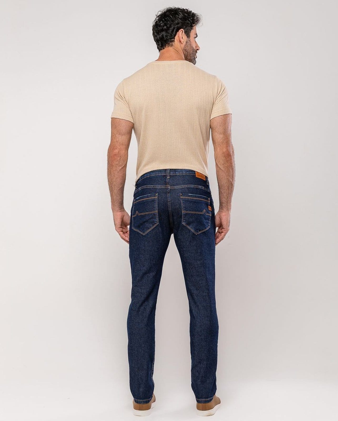 Vista 2 Calça Jeans Slim Fit Masculina 25197 Amaciado Consciência azul