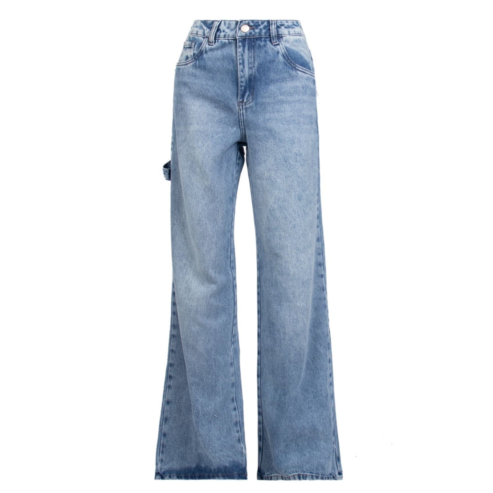 Calça Jeans Feminina Sawary Wide Leg Estonado