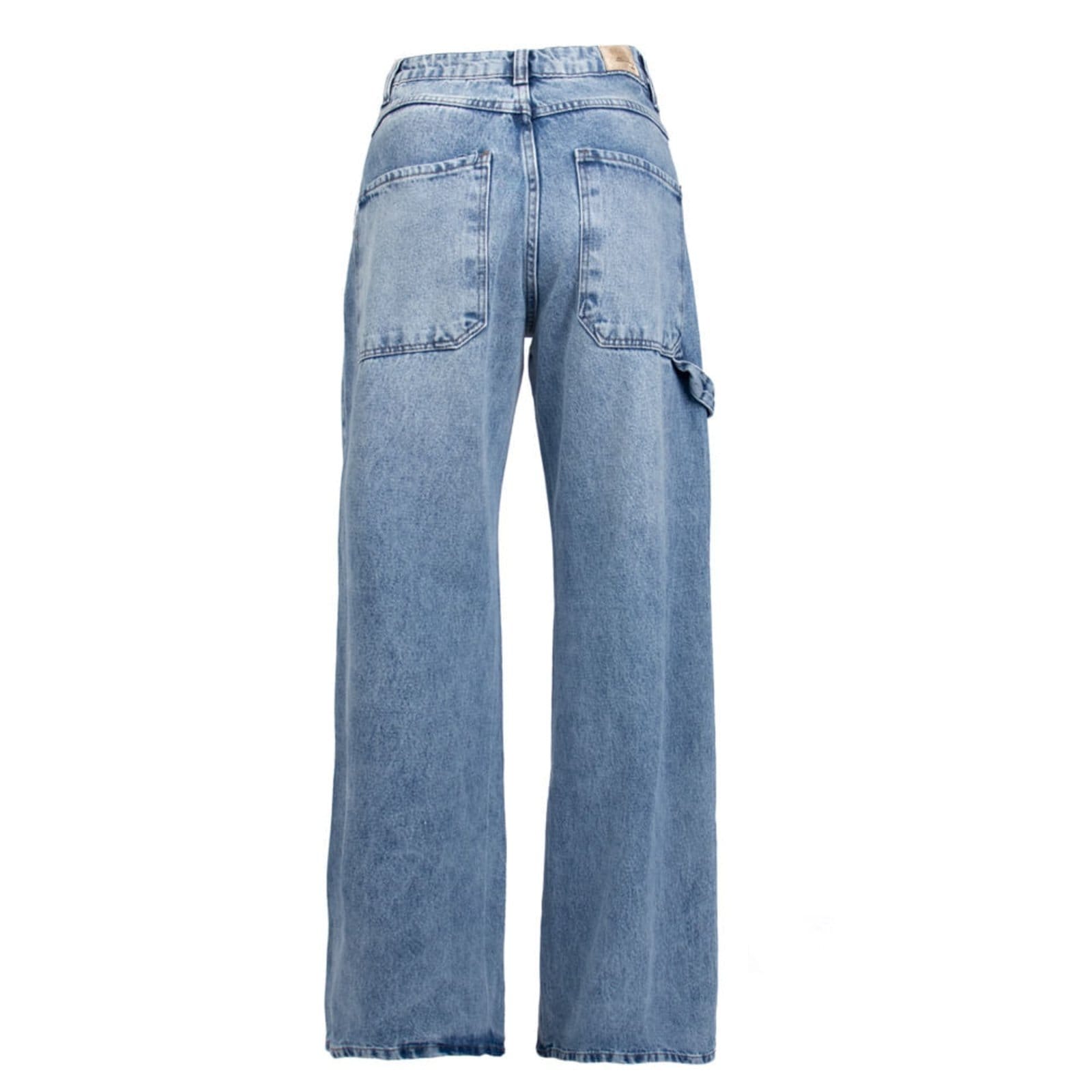 Vista 2 Calça Jeans Feminina Sawary Wide Leg Estonado Sawary azul