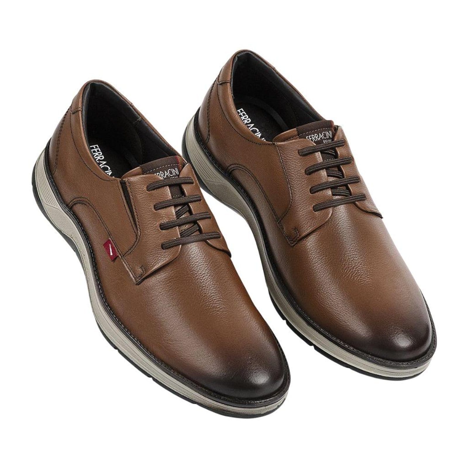 Vista 2 Sapato Social Ferracini Fluence Masculino de Couro FERRACINI marrom