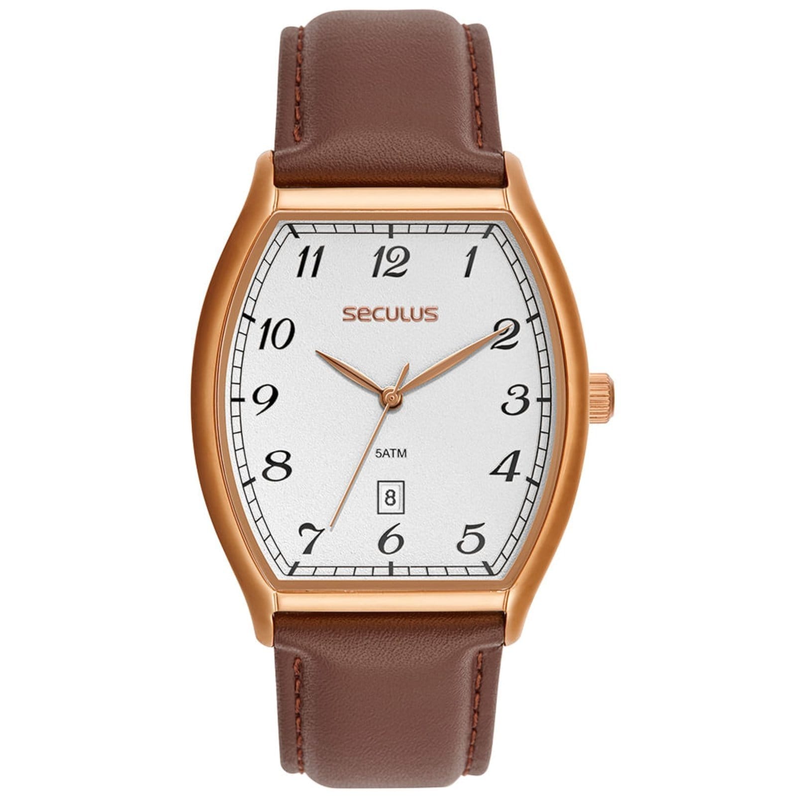 Vista principal Relógio Masculino Seculus Analógico Rose Mostrador Prata Seculus marrom rose