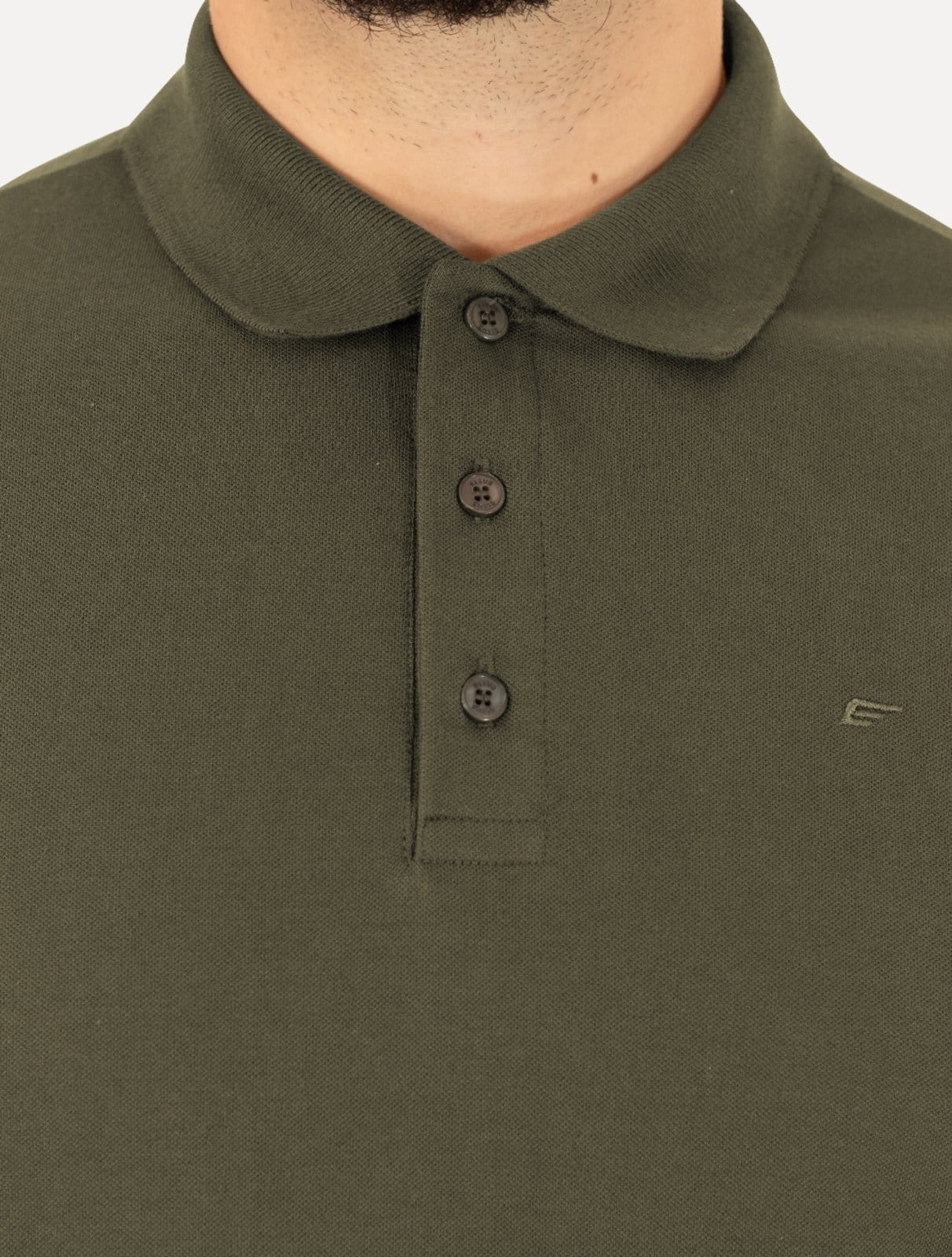 Vista 2 Polo Ellus Masculina Piquet Classic Easa Verde Floresta Ellus verde militar