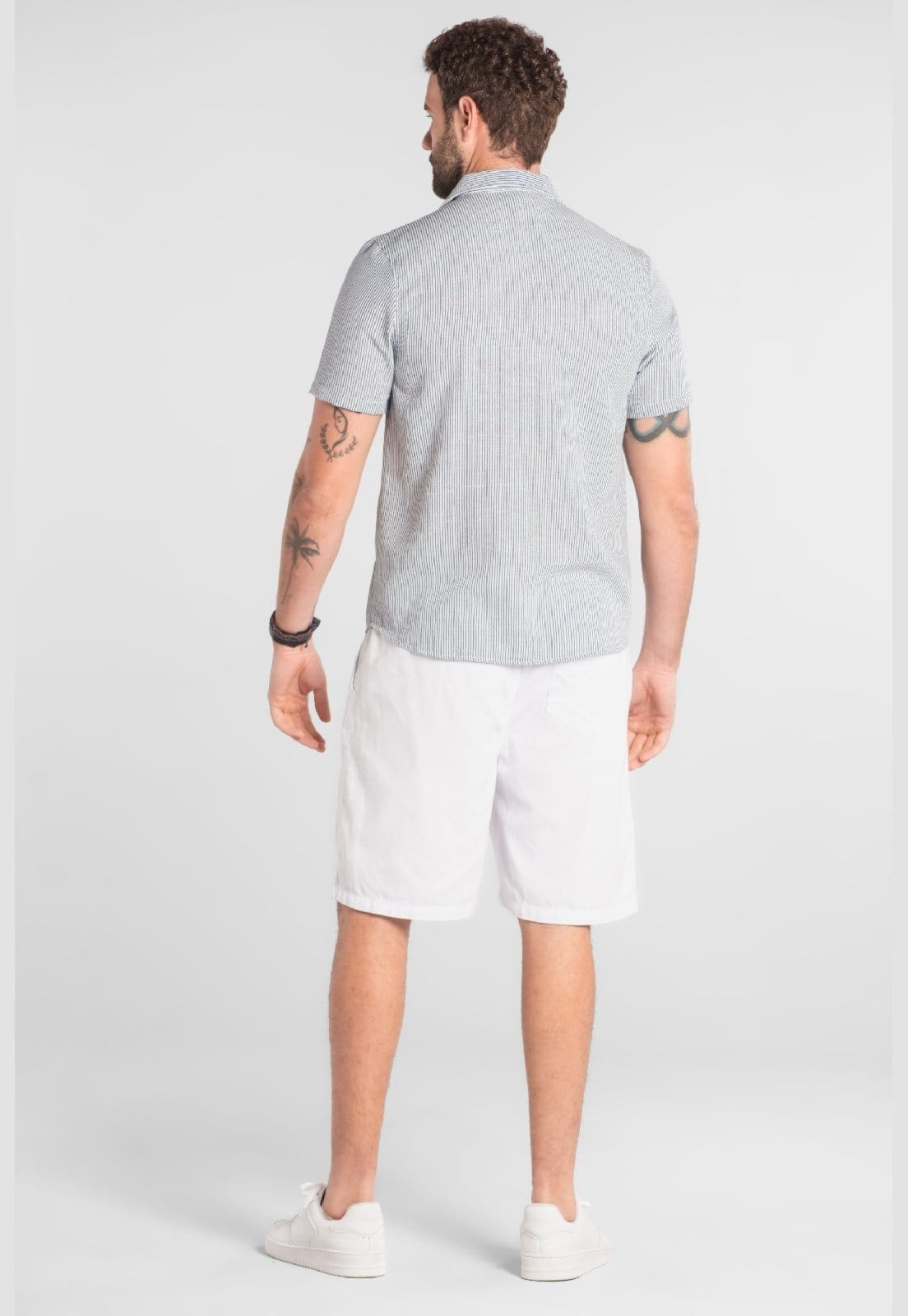 Vista 2 Camisa Listrada em Poliéster The Philippines The Philippines azul