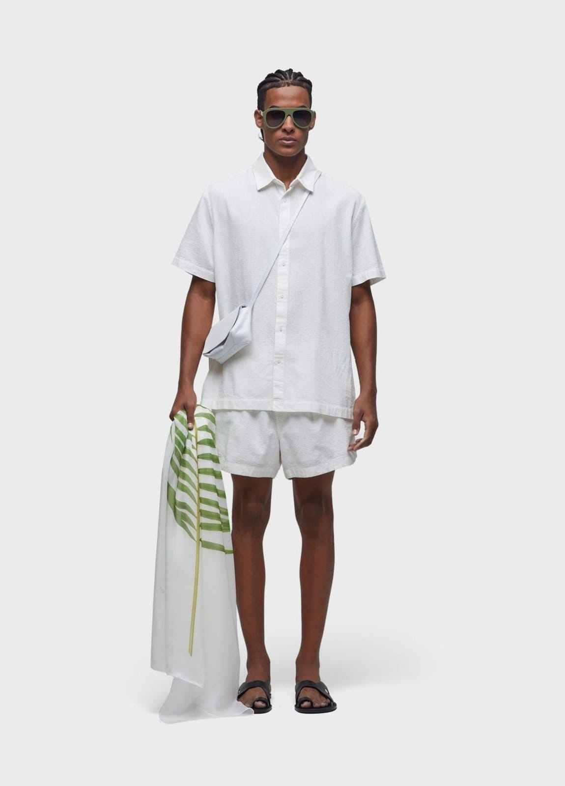 Lenço folha palmeira verde - 2