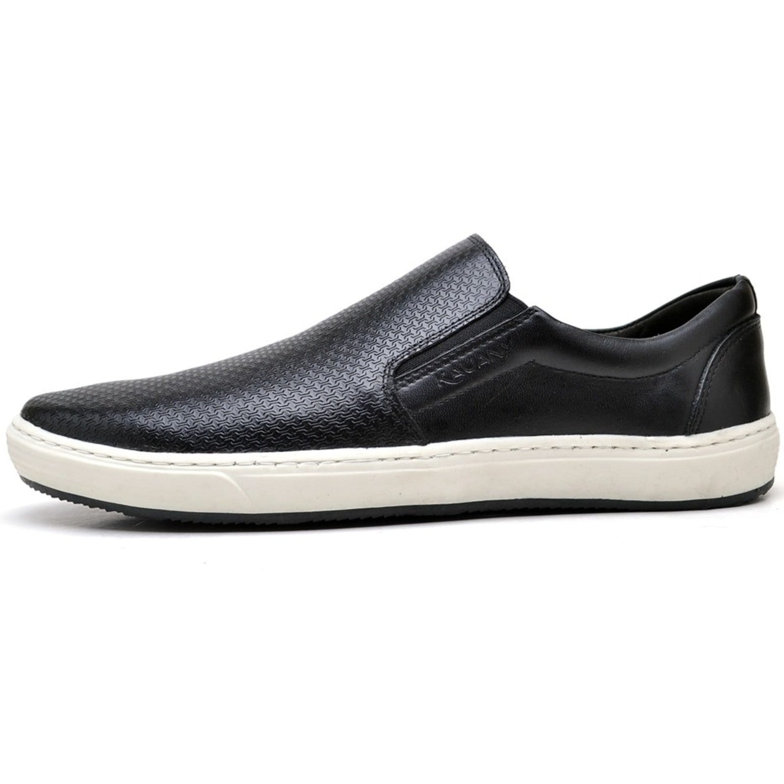 Vista 2 TÊNIS SAPATENIS SLIP-ON MASCULINO CASUAL Couro, MODELO 3100 Mister Couros preto