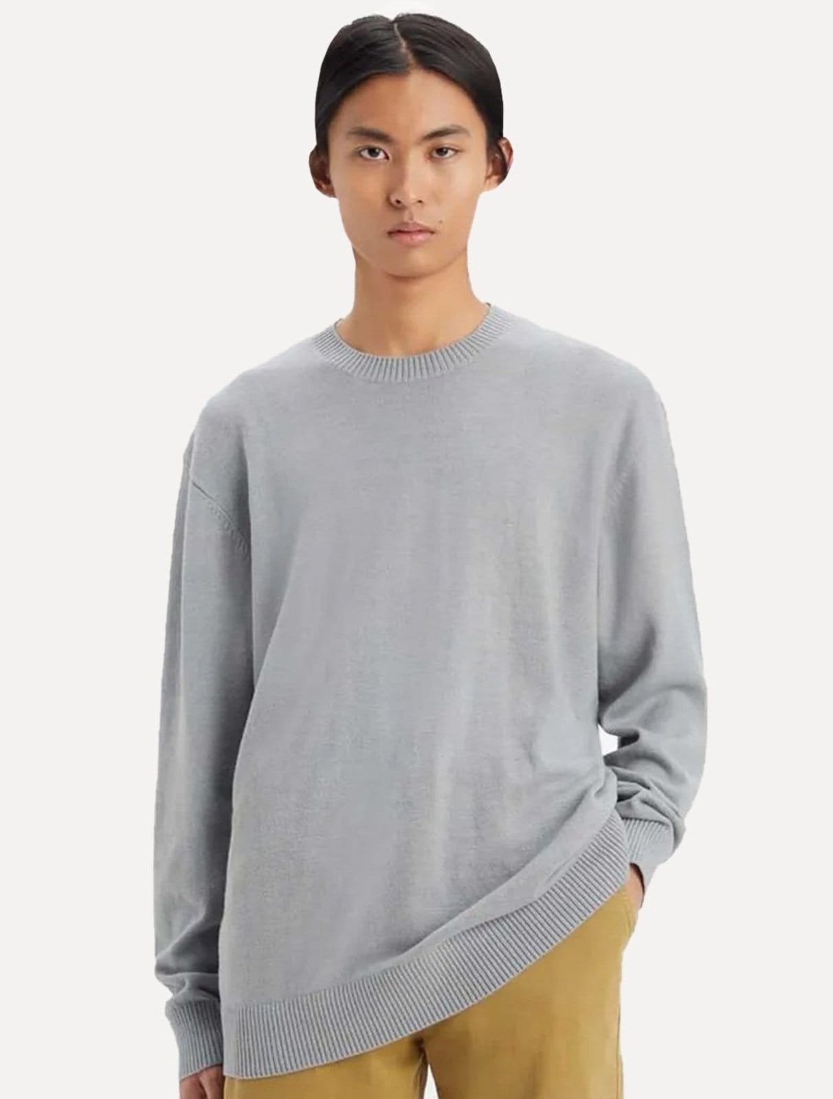 Vista principal Suéter Levis Masculino Crewneck Red Tab Cinza édio Levis cinza red