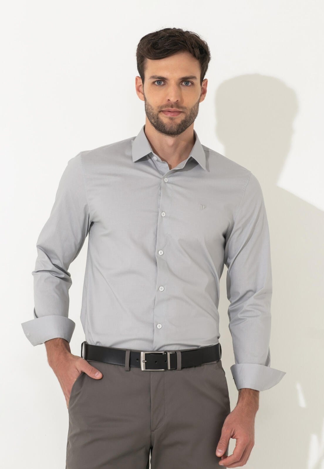 Camisa Traymon Manga Longa Slim Claro