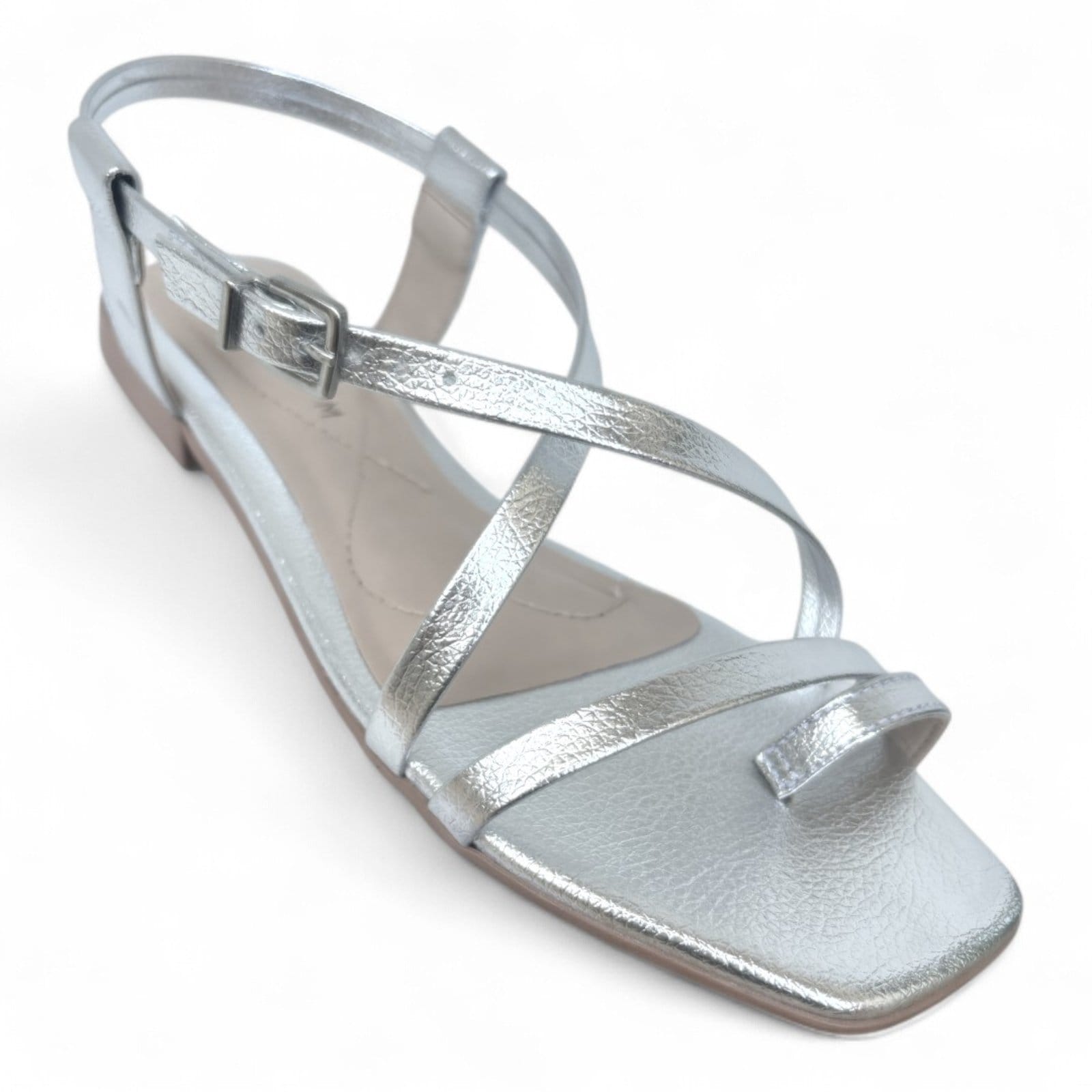 Vista 2 Sandália Feminina Rasteira Ramarim 2425205-1 RAMARIM prata