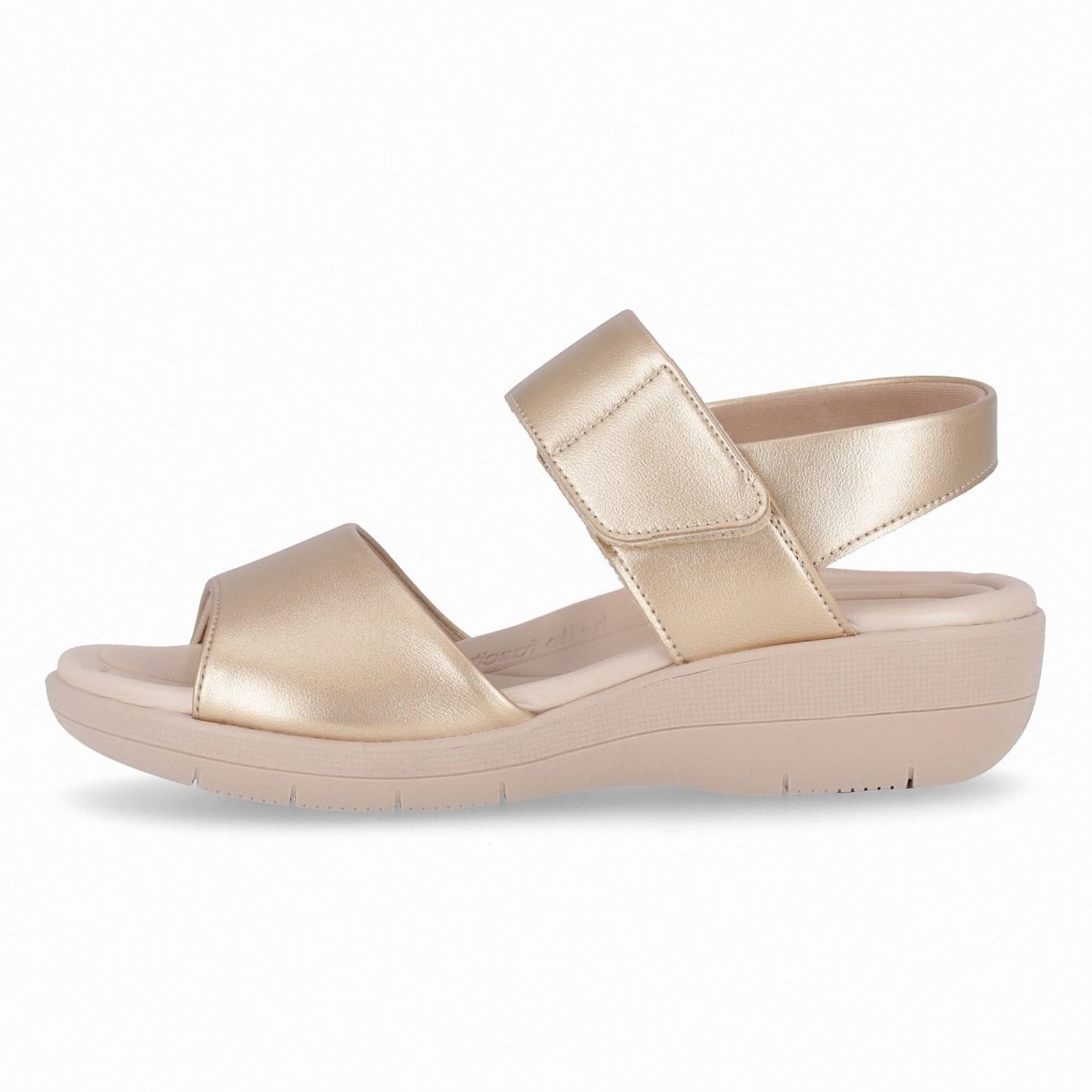 Sandália Piccadilly Fascite Anabela Ouro