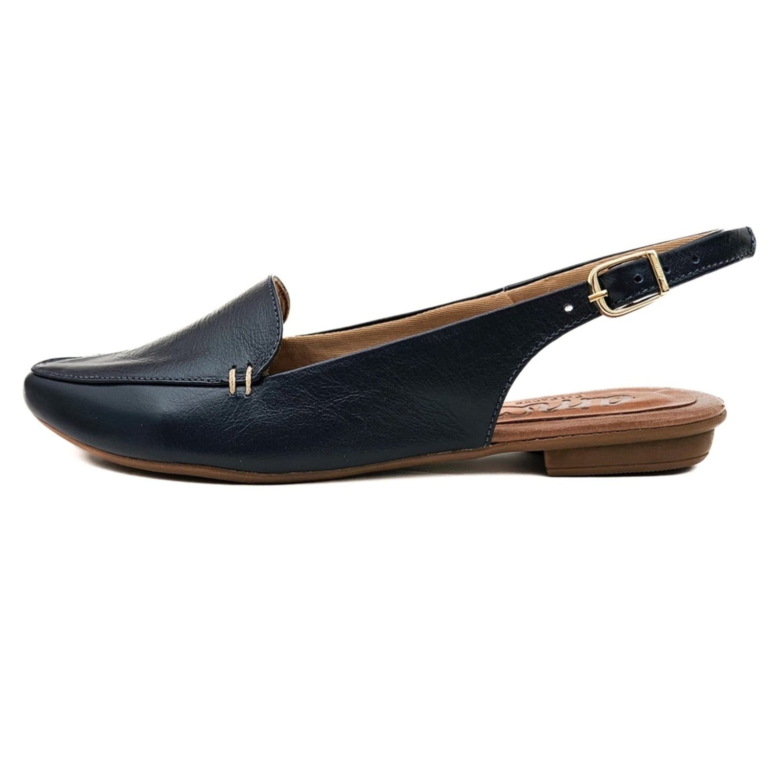 Vista 2 Sapatilha Slingback Amo Calçados em Couro Amo Calçados azul marinho