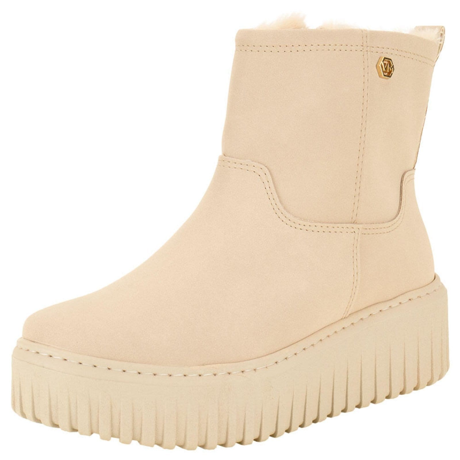 Vista principal Bota Feminina Cano Baixo Via Marte 04701004 5834710 VIA MARTE bege