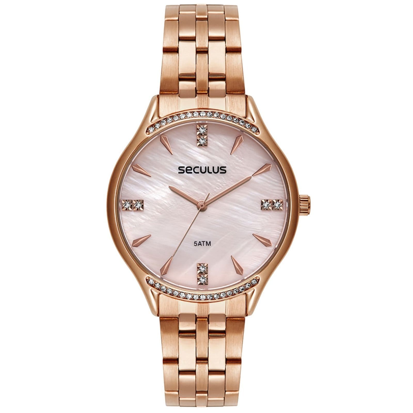 Vista principal Relógio Seculus Feminino Cristais Madrepérola Rosé Seculus rosa rosé