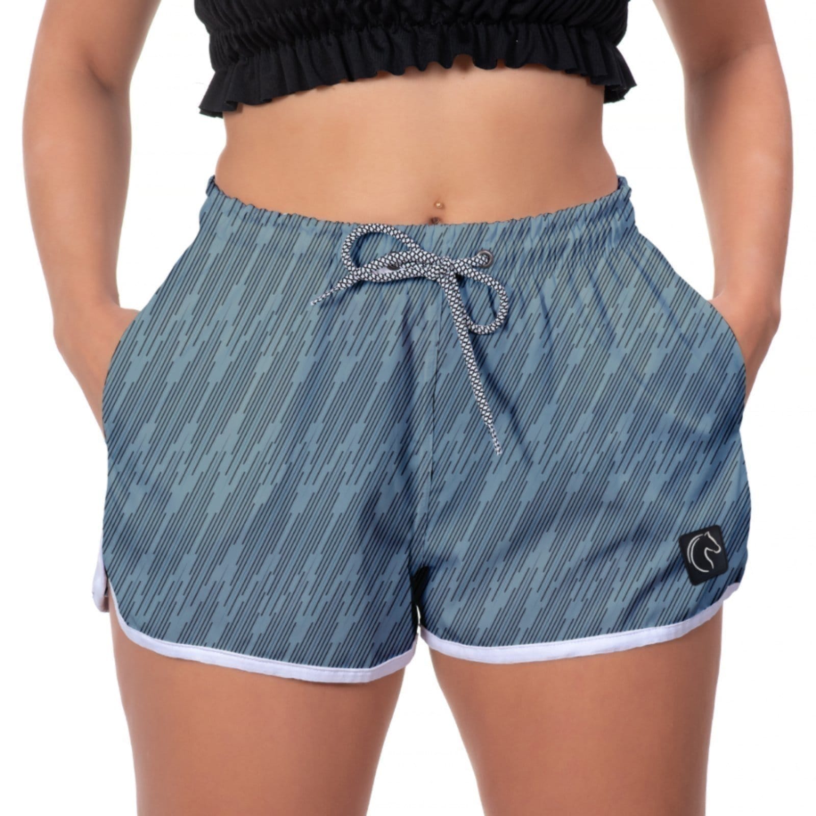 Short Feminino W2 Premium com Elástico e Cordão Ajustável Bolsos Laterais e Secagem Rápida Casual Praia ou Academia Rabiscado
