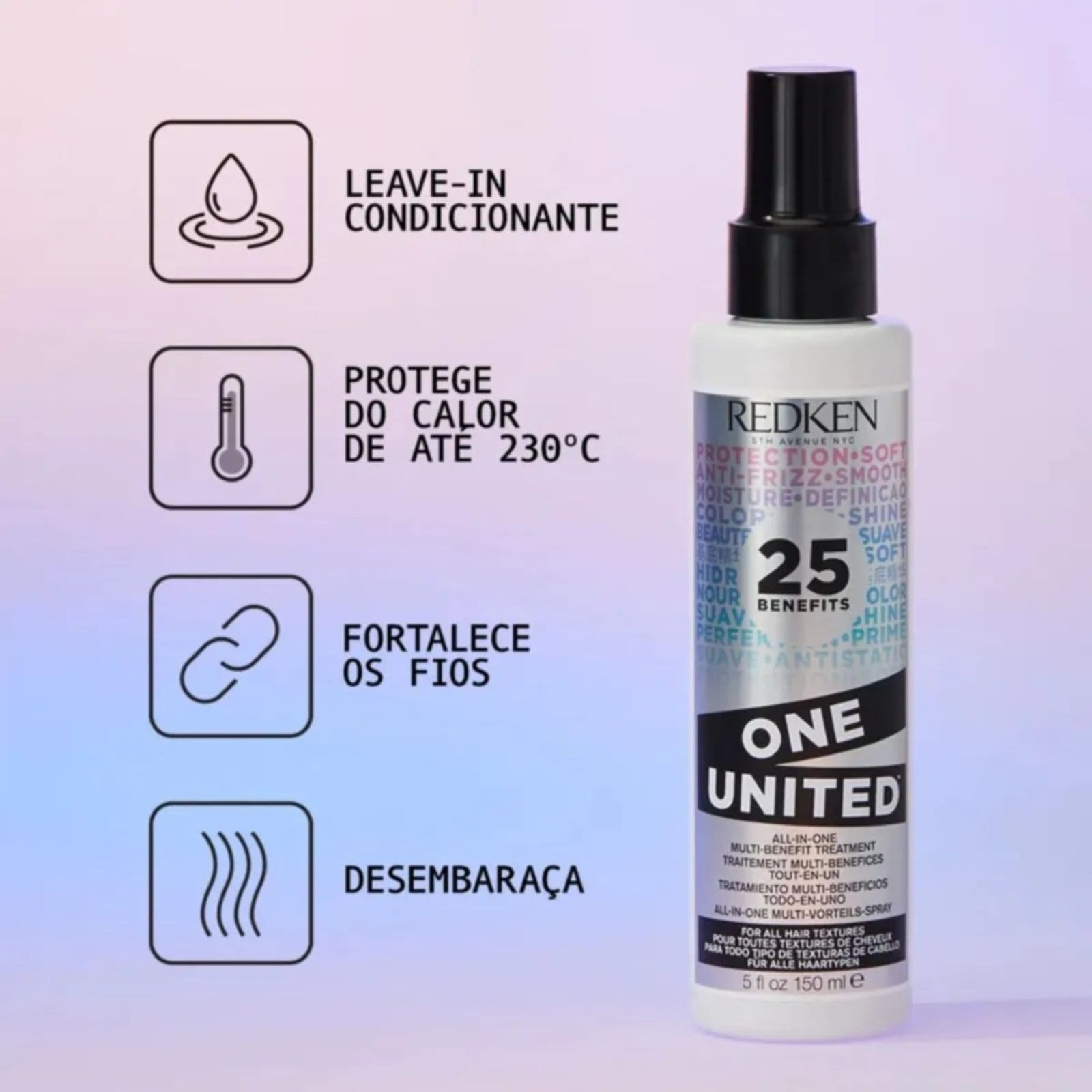Vista 2 Redken One United 25 Benefits Leave-in Spray Redken cinza