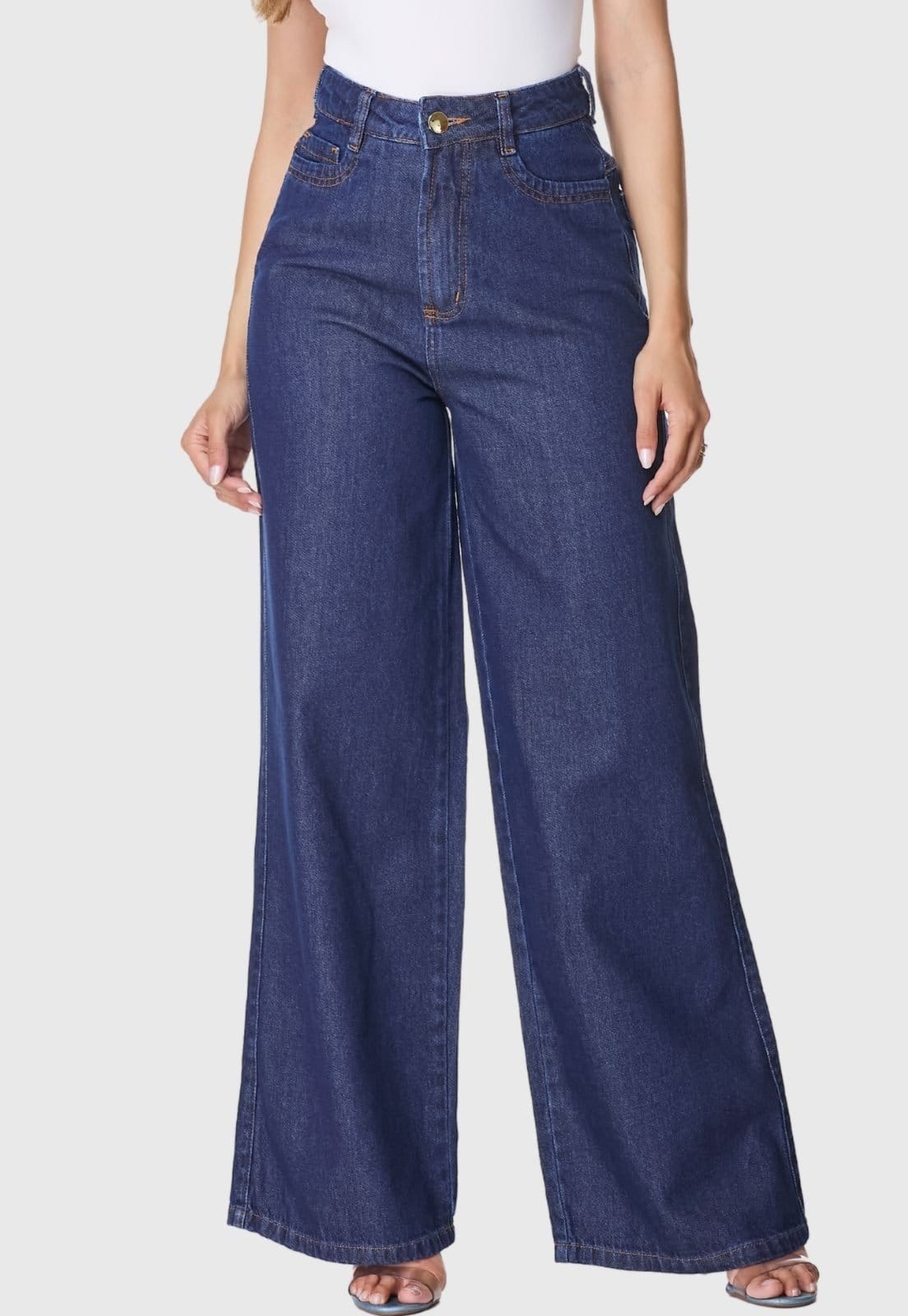 Vista principal Calça Jeans HNO Jeans Wide Leg Lisa HNO Jeans azul