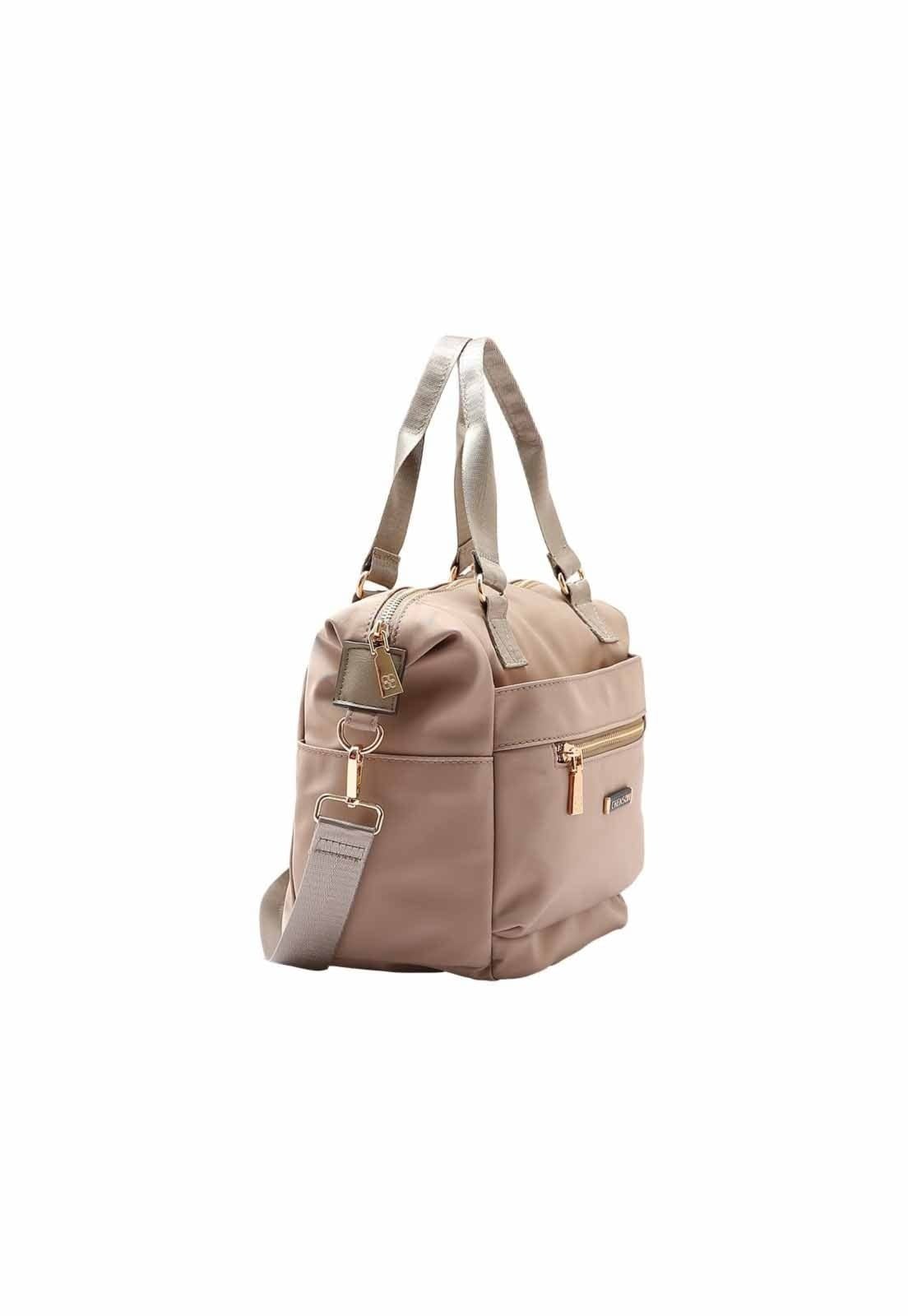 Vista 2 Bolsa Feminina Chenson Original Twill Nylon Mão 3784945 Chenson coral