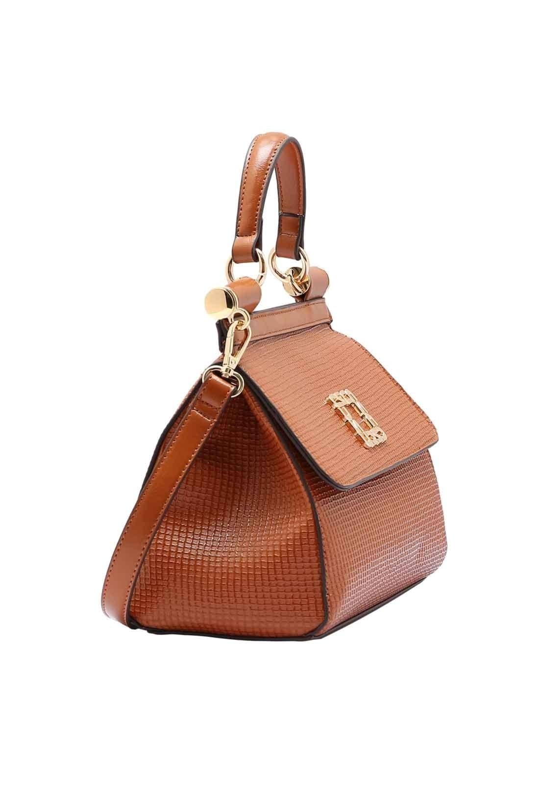 Vista 2 Bolsa Feminina Chenson Original Perolado Chic Mão Whisky 3485063 Chenson caramelo