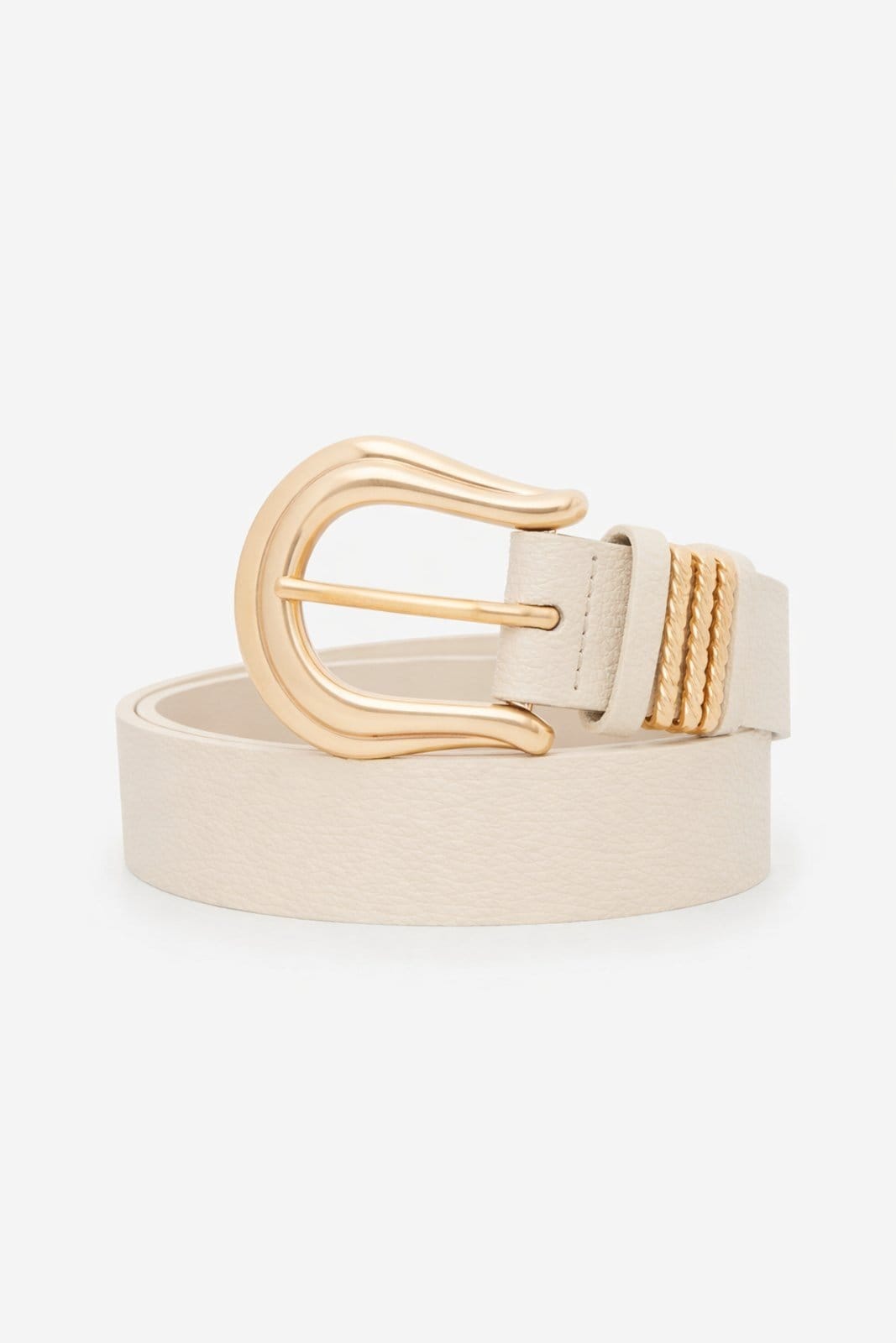 Vista 2 Cinto Fivela Meia Lua D Bell Outelet Fashion Off-White D BELL OUTLET FASHION caramelo white