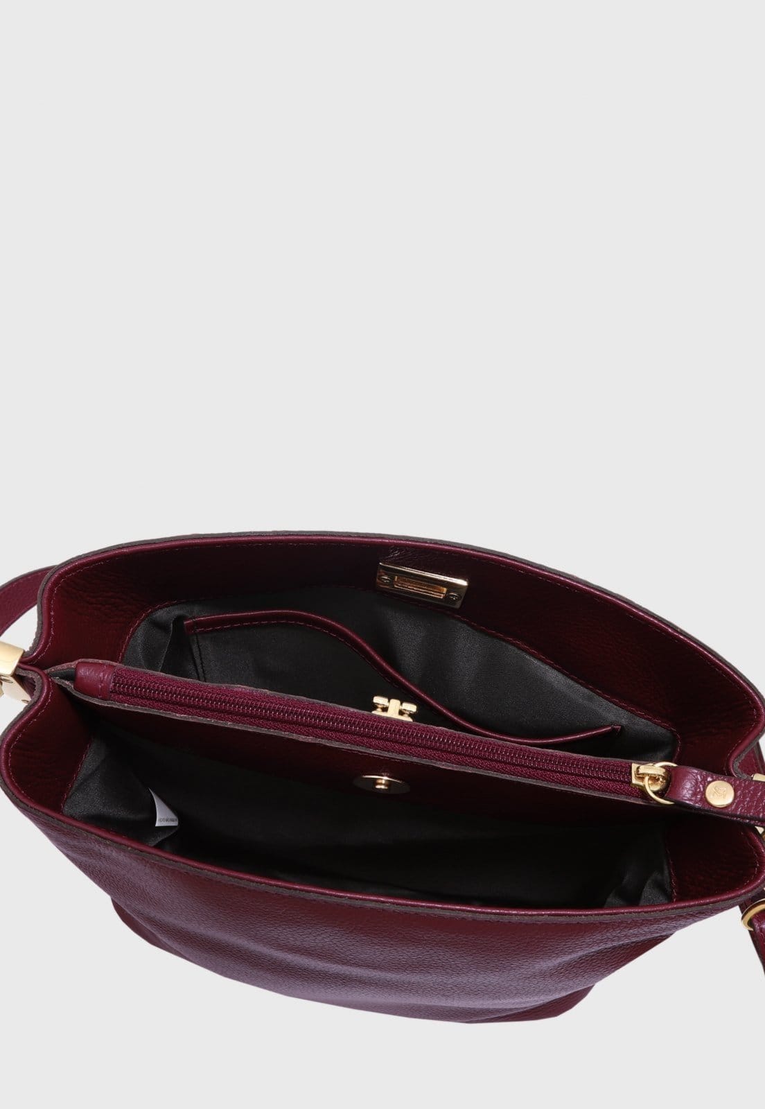 Vista 2 Bolsa Transversal Couro Mariart Juá Rubi Mariart bordô