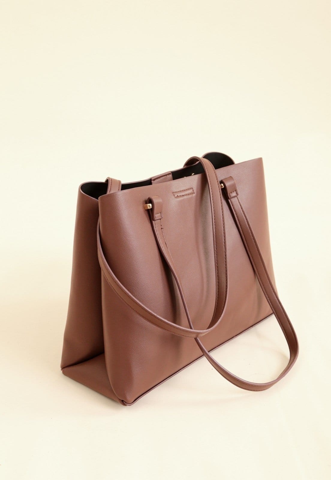 Vista 2 Bolsa Tote Pop Me Média Alça Dupla Pop Me bege