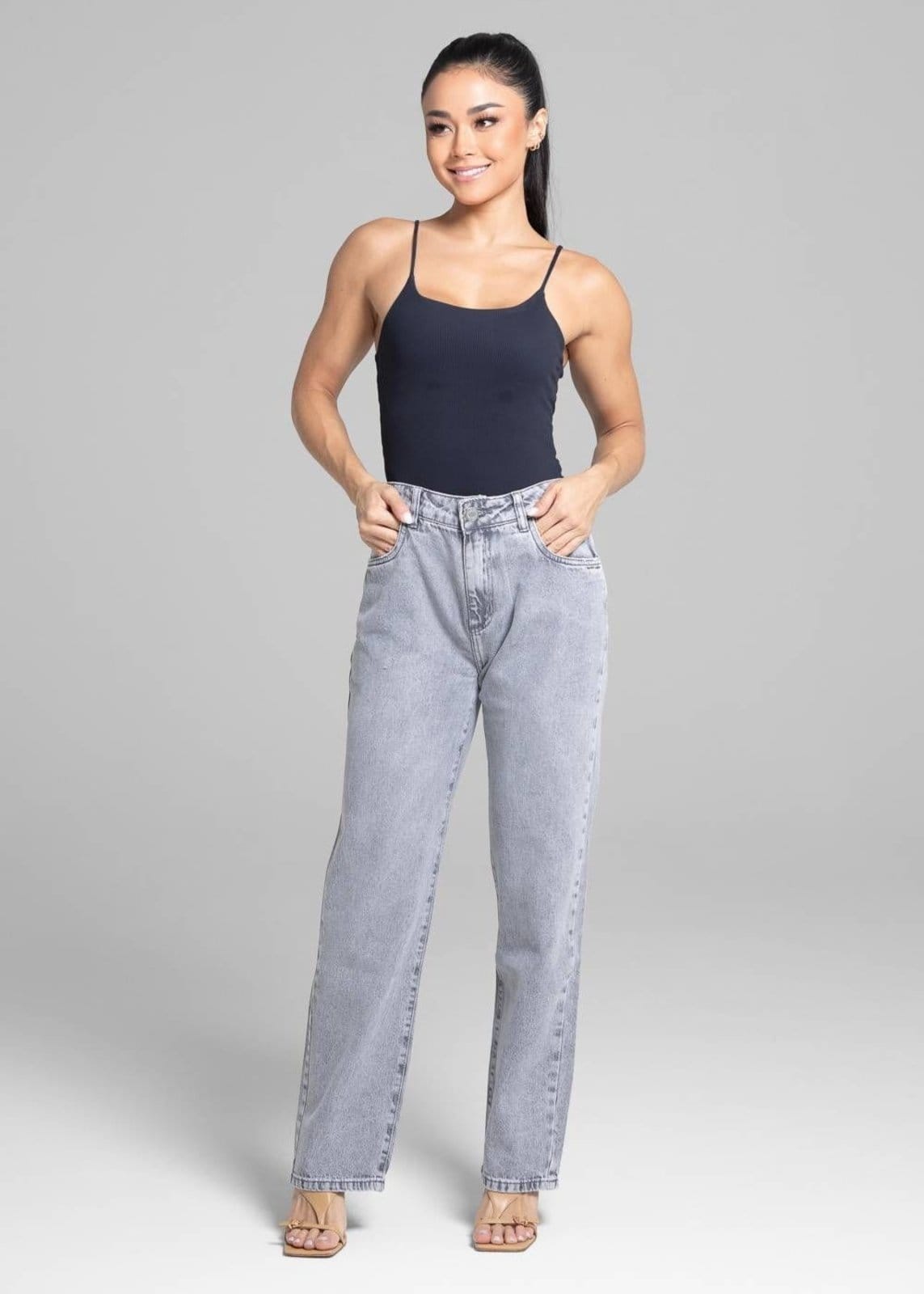 Vista 2 Calça Jeans Sawary Reta - 281723 Sawary cinza