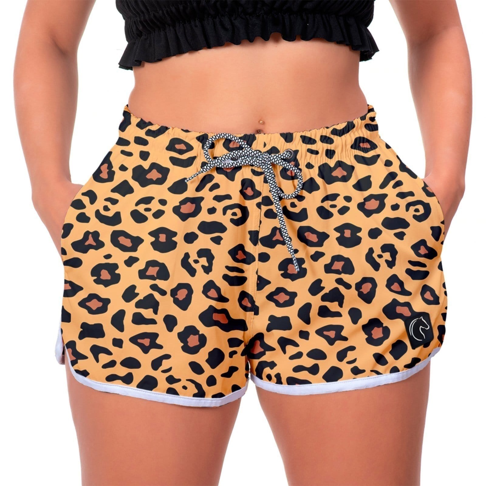 Short Feminino W2 Premium com Elástico e Cordão Ajustável Bolsos Laterais e Secagem Rápida Casual Praia ou Academia Amarela