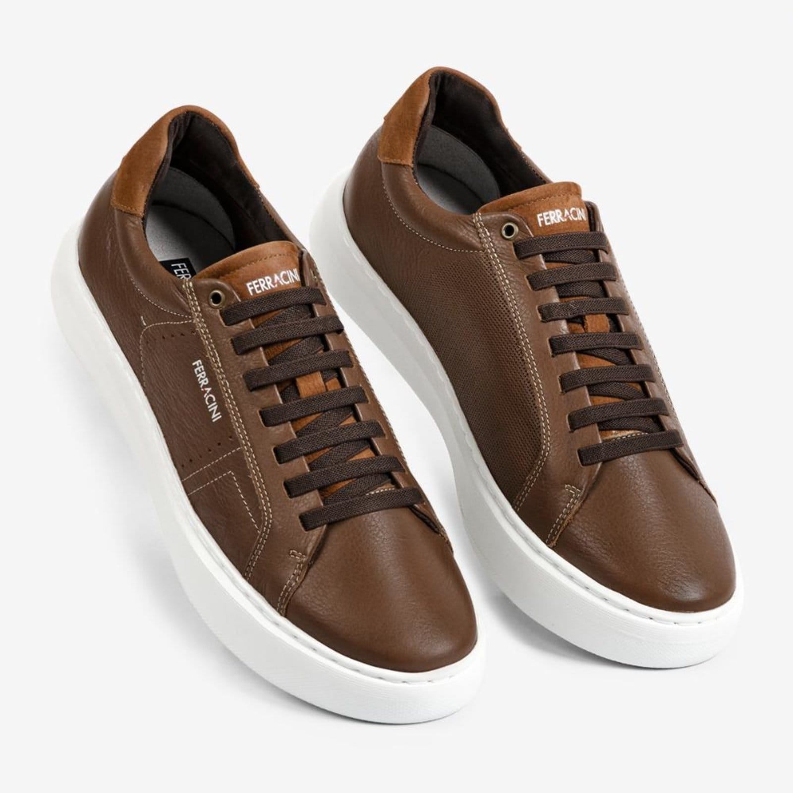 Vista 2 Tênis Masculino Couro Legítimo Ferracini Marvin 7316-683E FERRACINI marrom