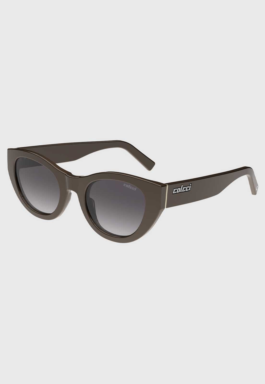 Vista principal Óculos de Sol Feminino Colcci Formato Arredondado Perolado Colcci marrom