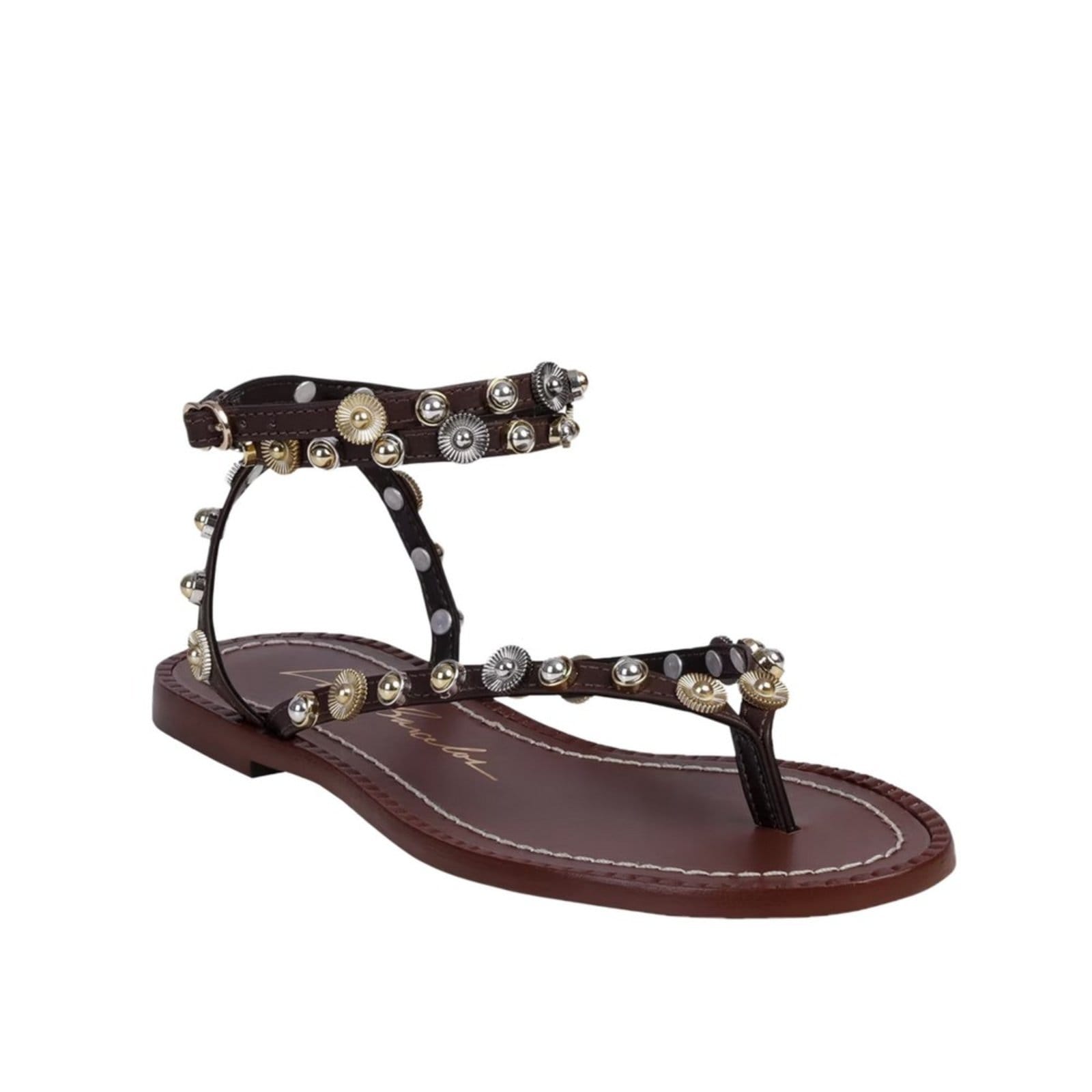 Vista 2 Rasteira Luiza Barcelos 13010051 Marrom Escuro Luiza Barcelos unico