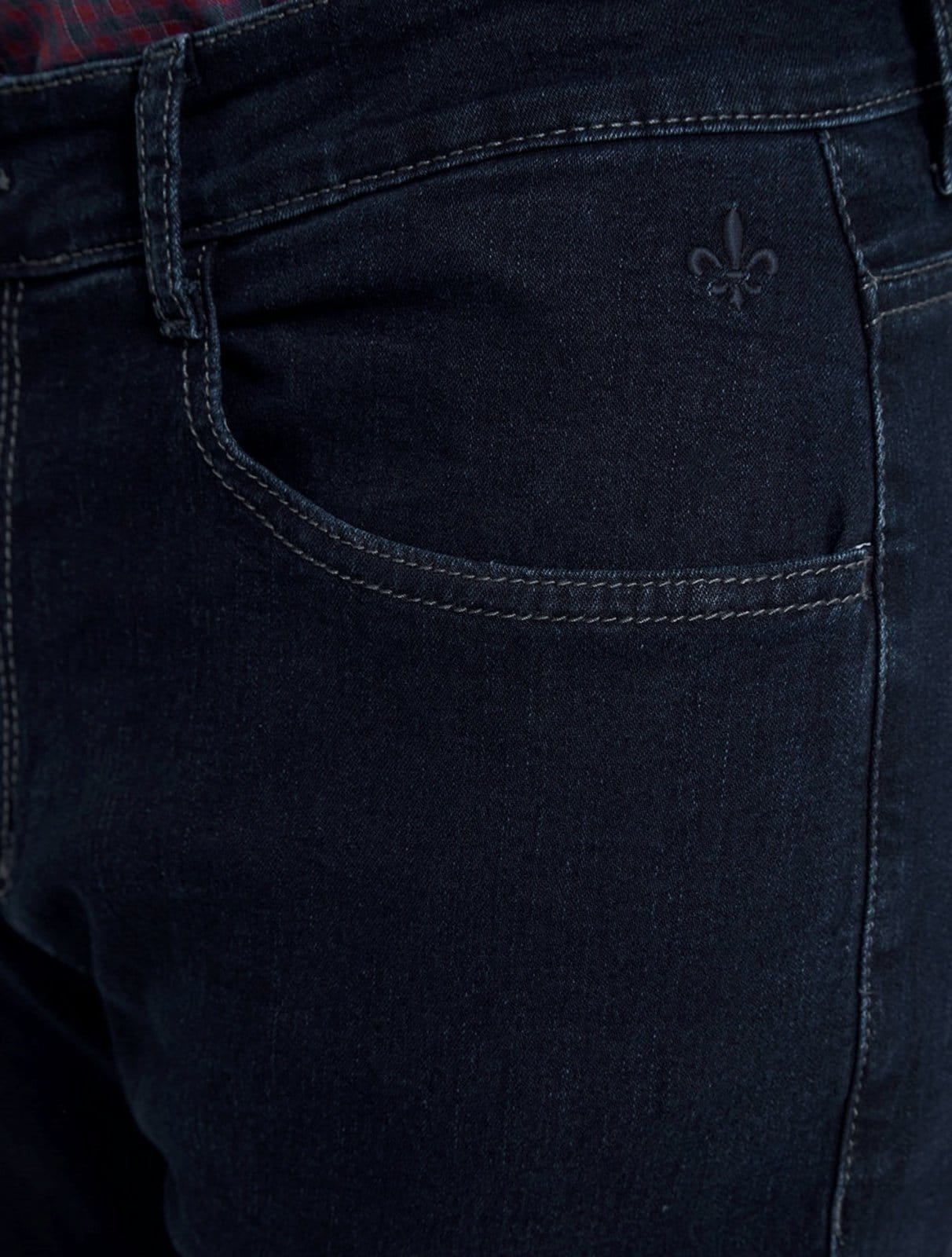 Vista 2 Calça Dudalina Jeans Masculina Regular Right Five Pockets Escura Dudalina azul