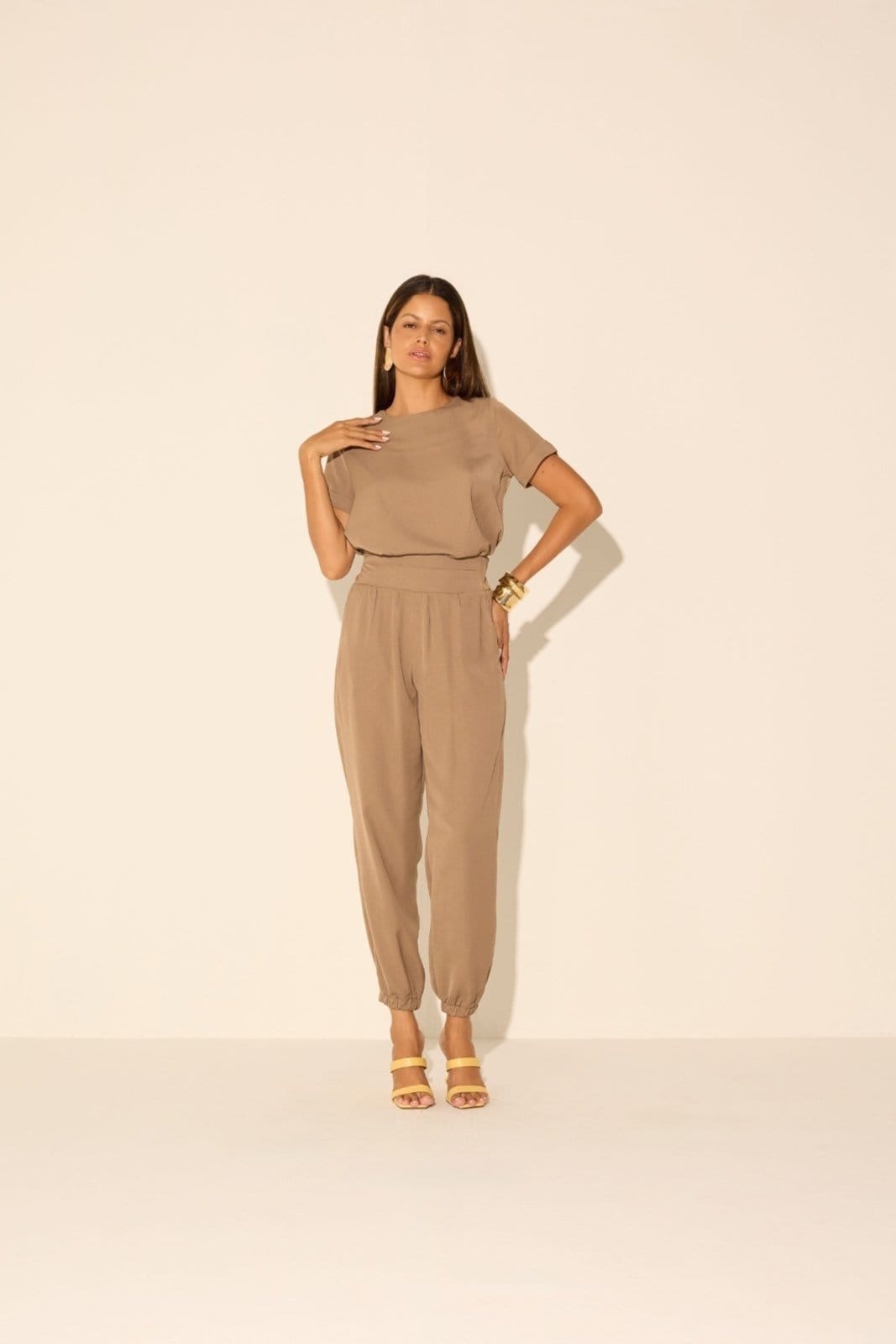 Calça Vanibele Jogger Mocha Mousse