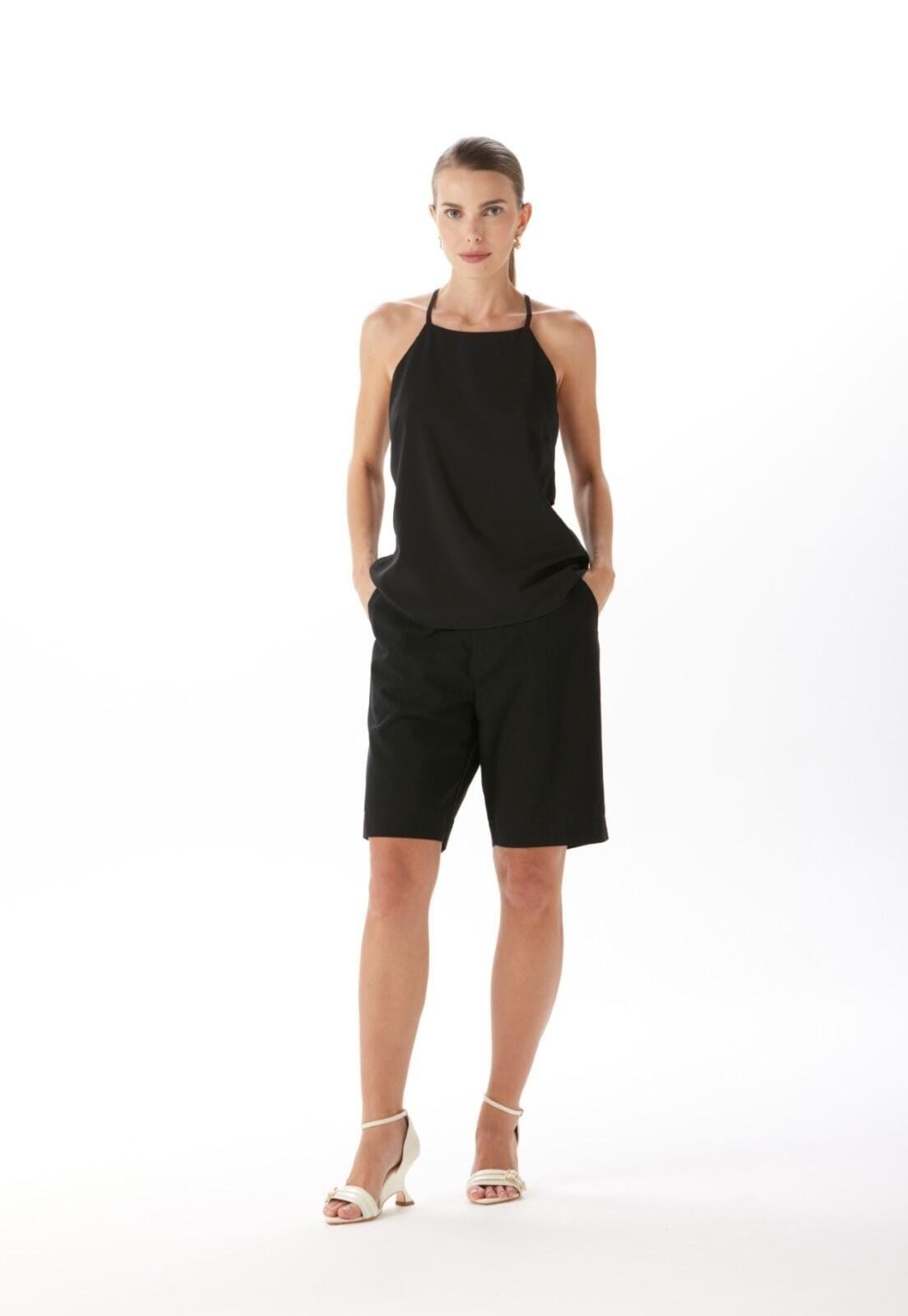 Bermuda Alfaiataria Cintura Alta Traymon 34