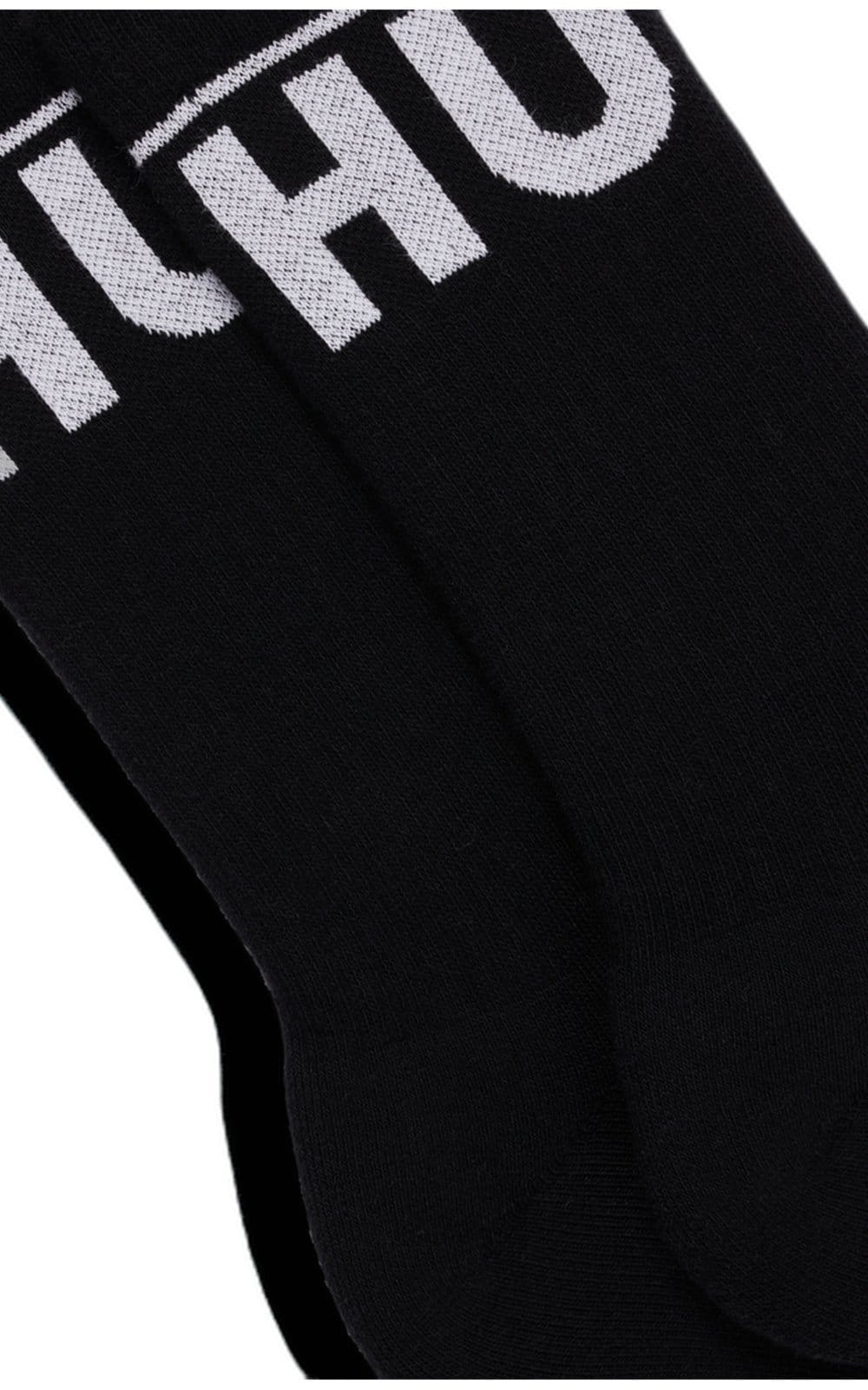 Vista 2 Pacote com dois pares de meias de comprimento até o tornozelo em mistura de algodão HUGO preto