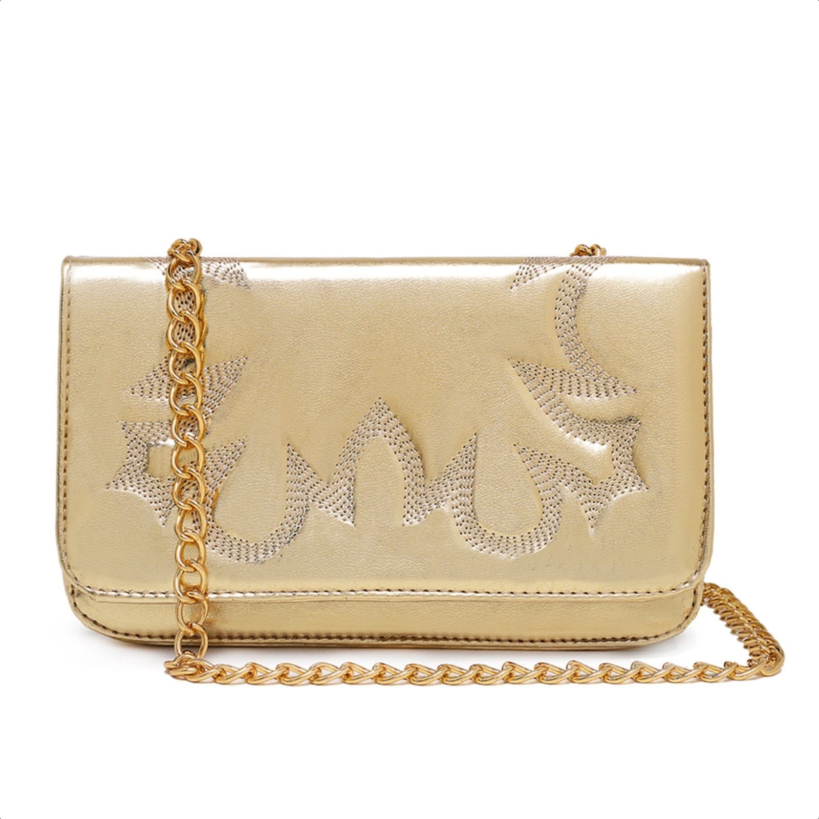Vista principal Bolsa Clutch Western Feminina Pequena Style Country Dourada CARMELO SHOES dourado