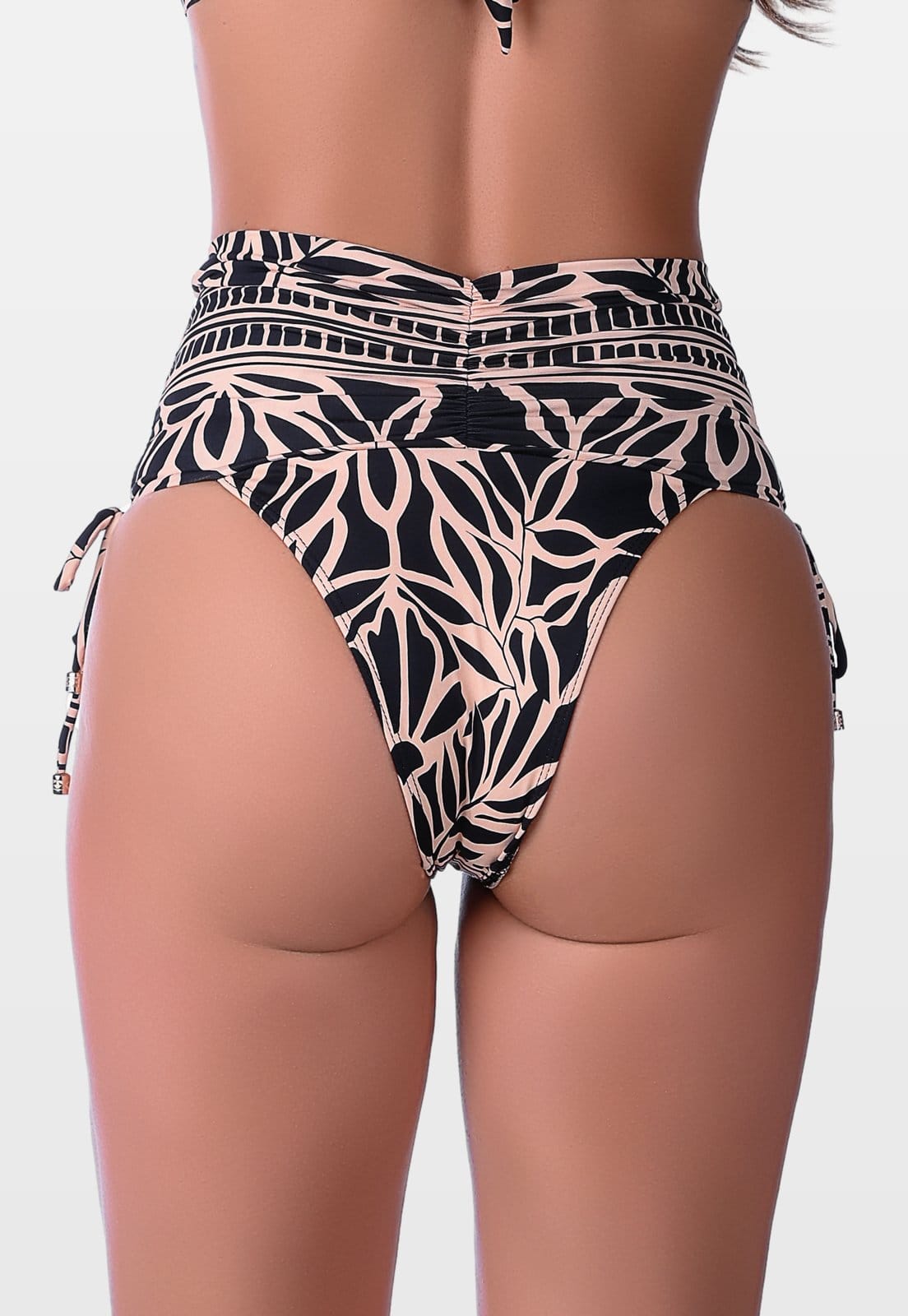 Vista 2 Calcinha Summer Soul Hot Pants Cós Franzido Com Amarração Preto Summer Soul bege/estampado