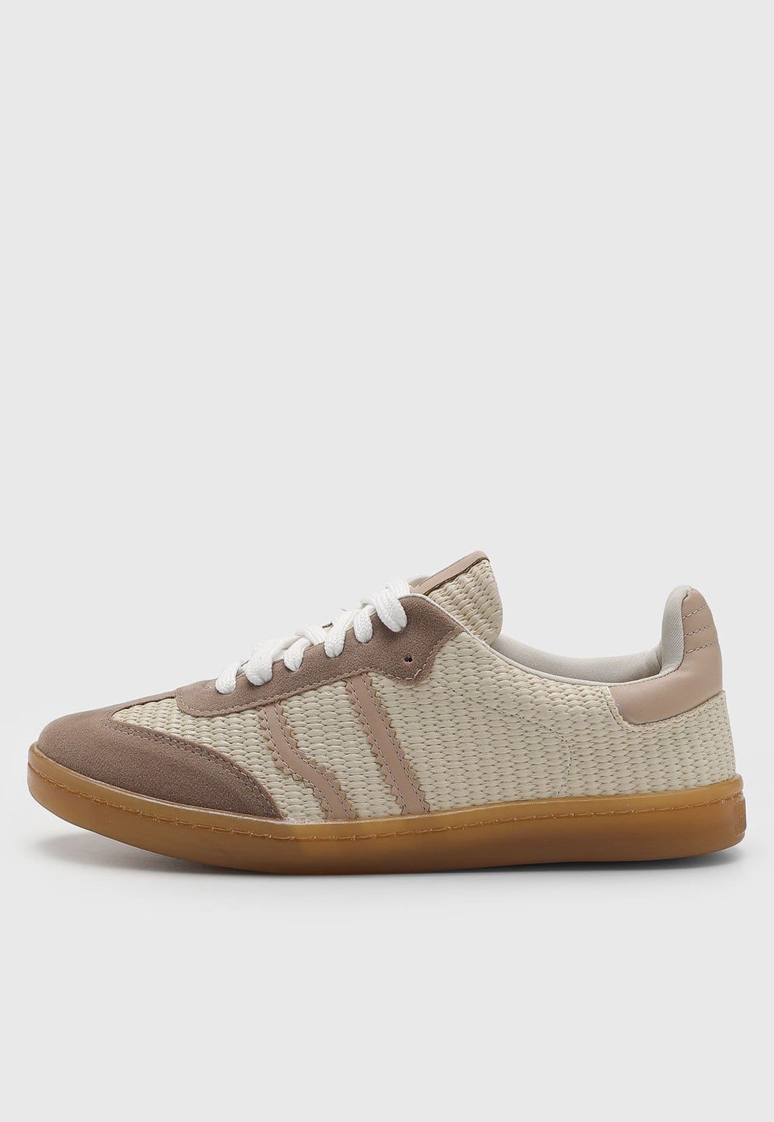 Vista principal Tênis Feminino Santa Lolla Tramado Camurça Santa Lolla bege