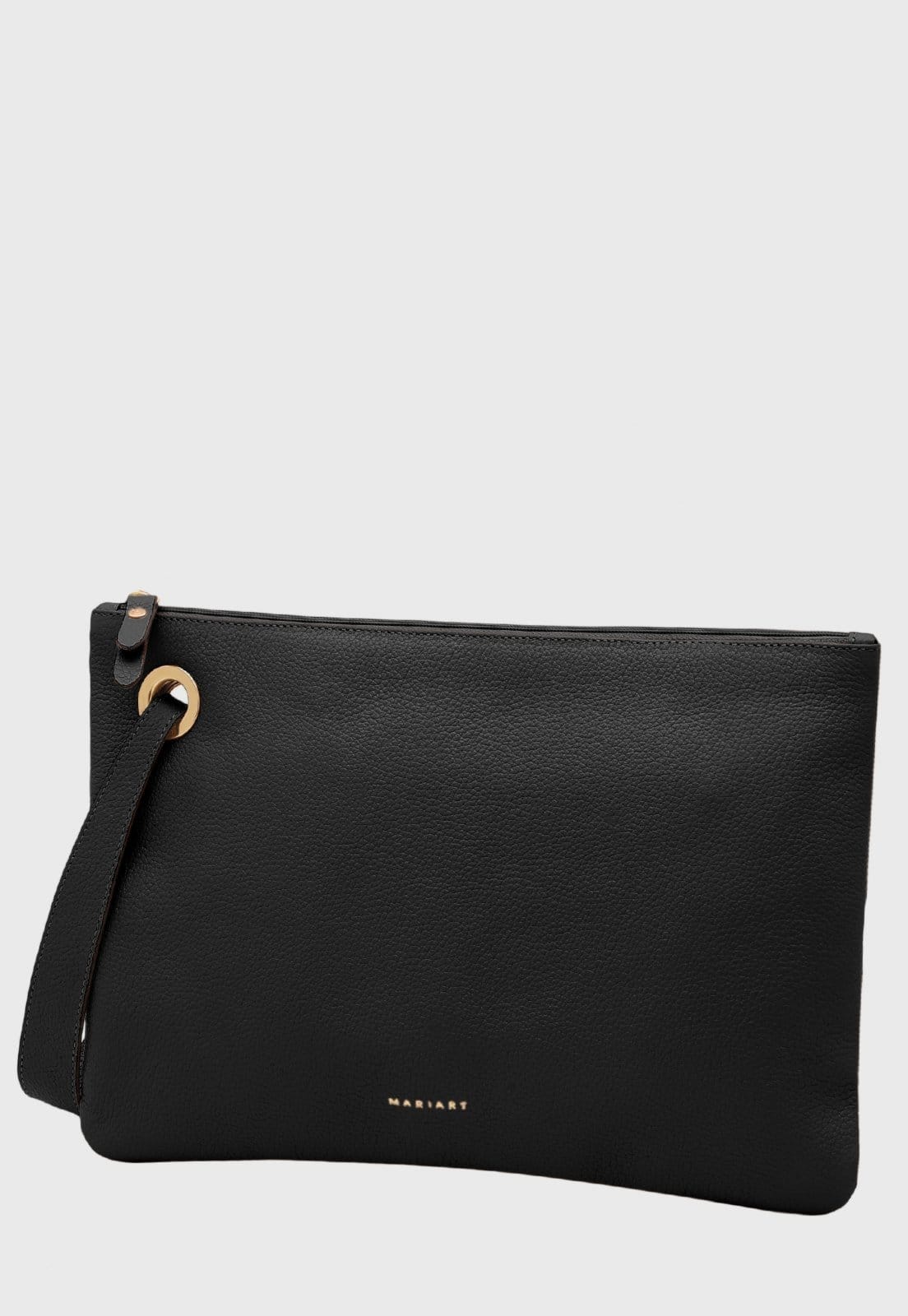 Vista principal Bolsa Carteira Clutch Couro Mariart Azaleia Preta Mariart preto