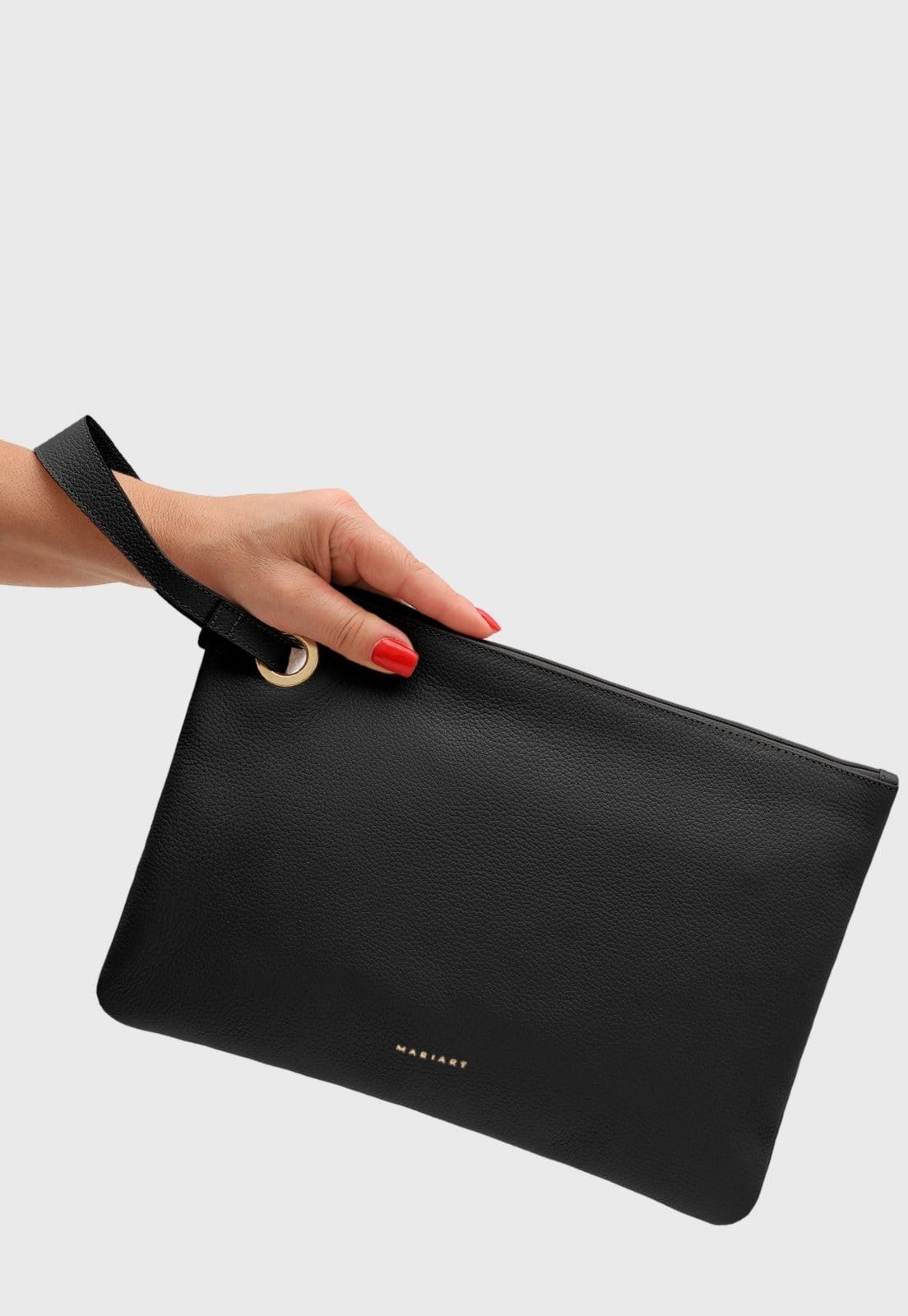 Vista 2 Bolsa Carteira Clutch Couro Mariart Azaleia Preta Mariart preto