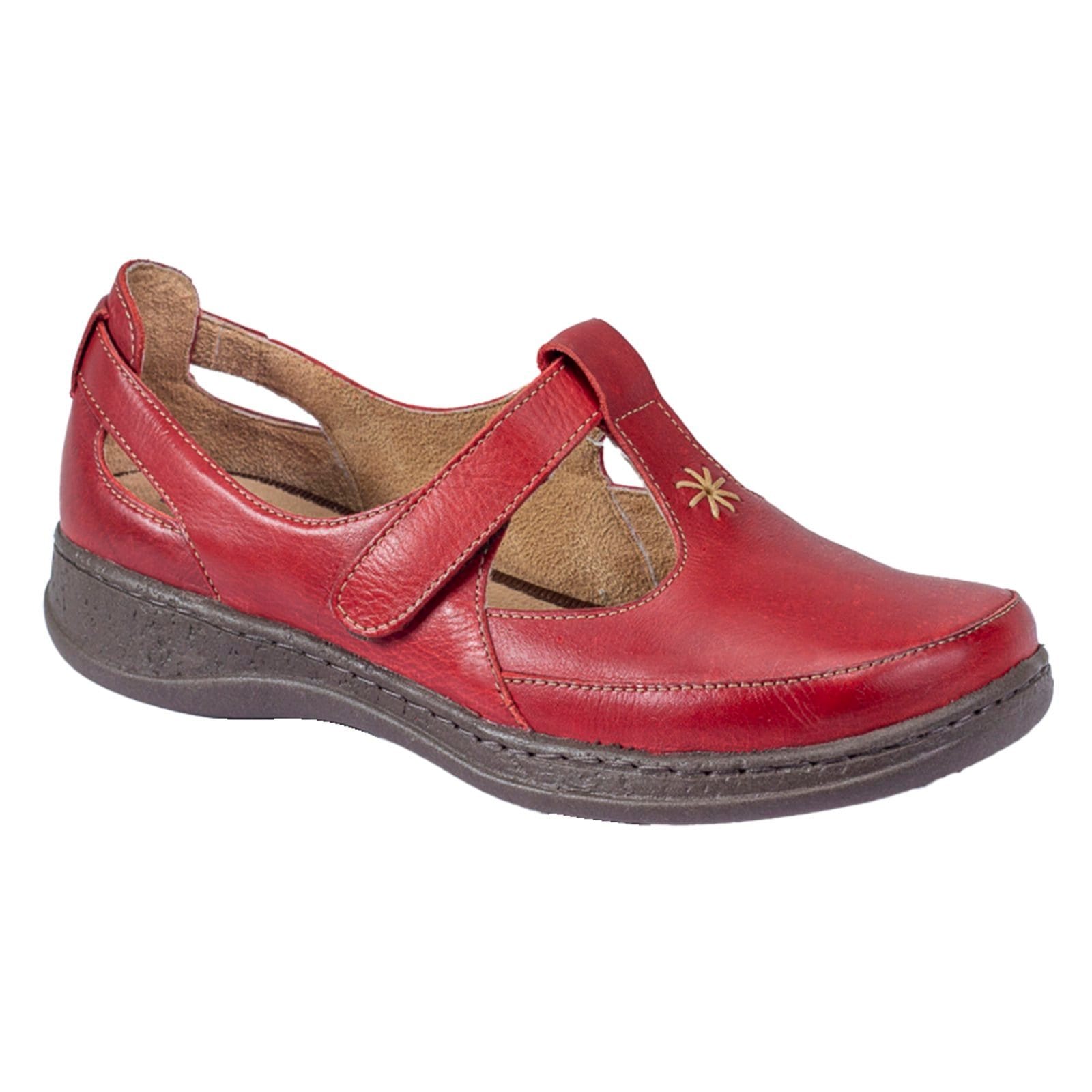 Vista 2 Sapato Boneca Serella Retrô Conforto Couro Lolita Serella vermelho