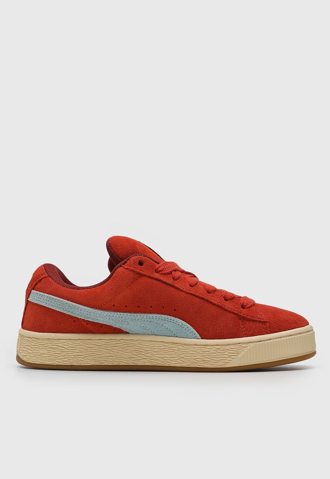 Vista 2 Tênis Masculino Puma Suede XL Weathered Vermelho e Azul Puma vermelho azul