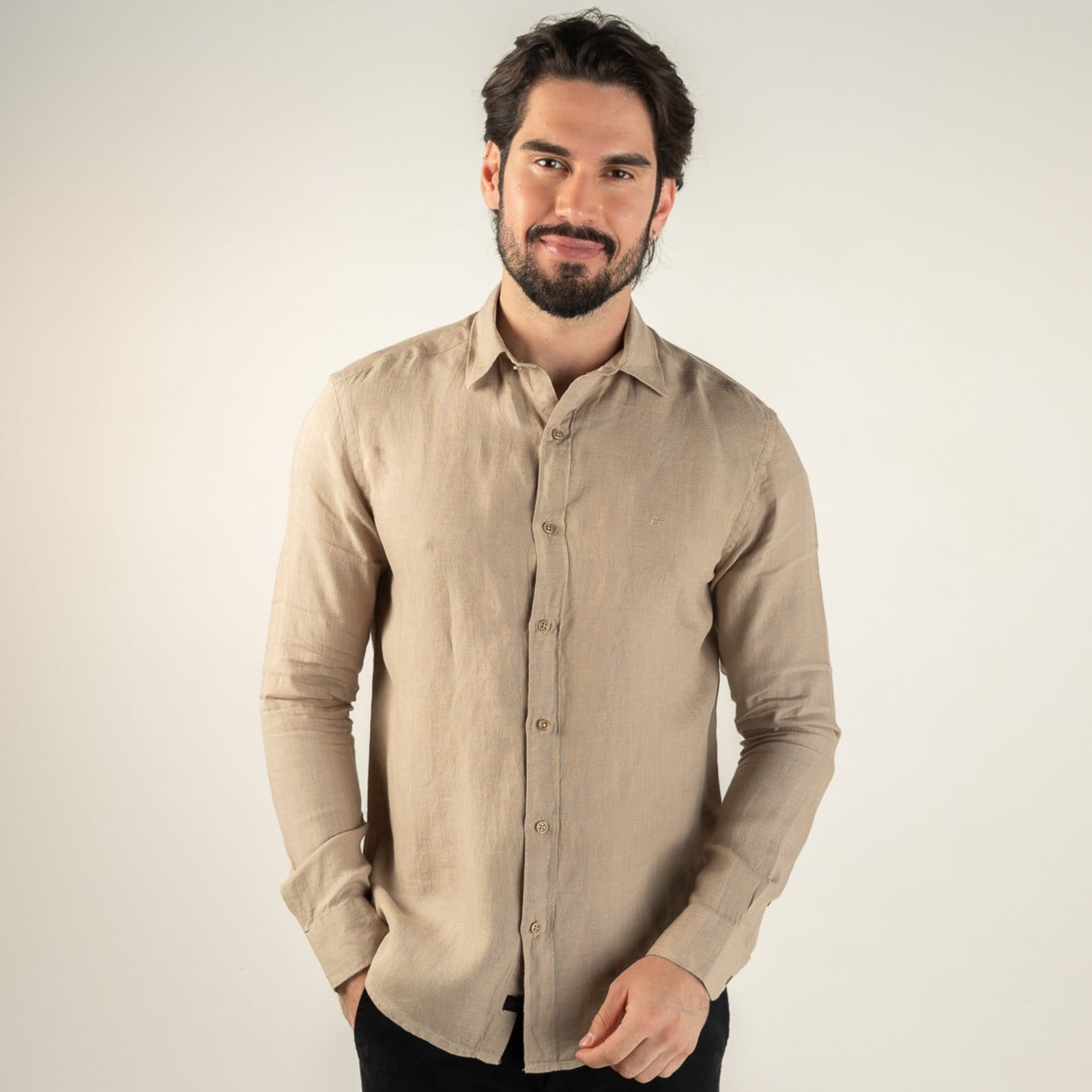 Camisa Aramis Linho Irlandês Khaqui