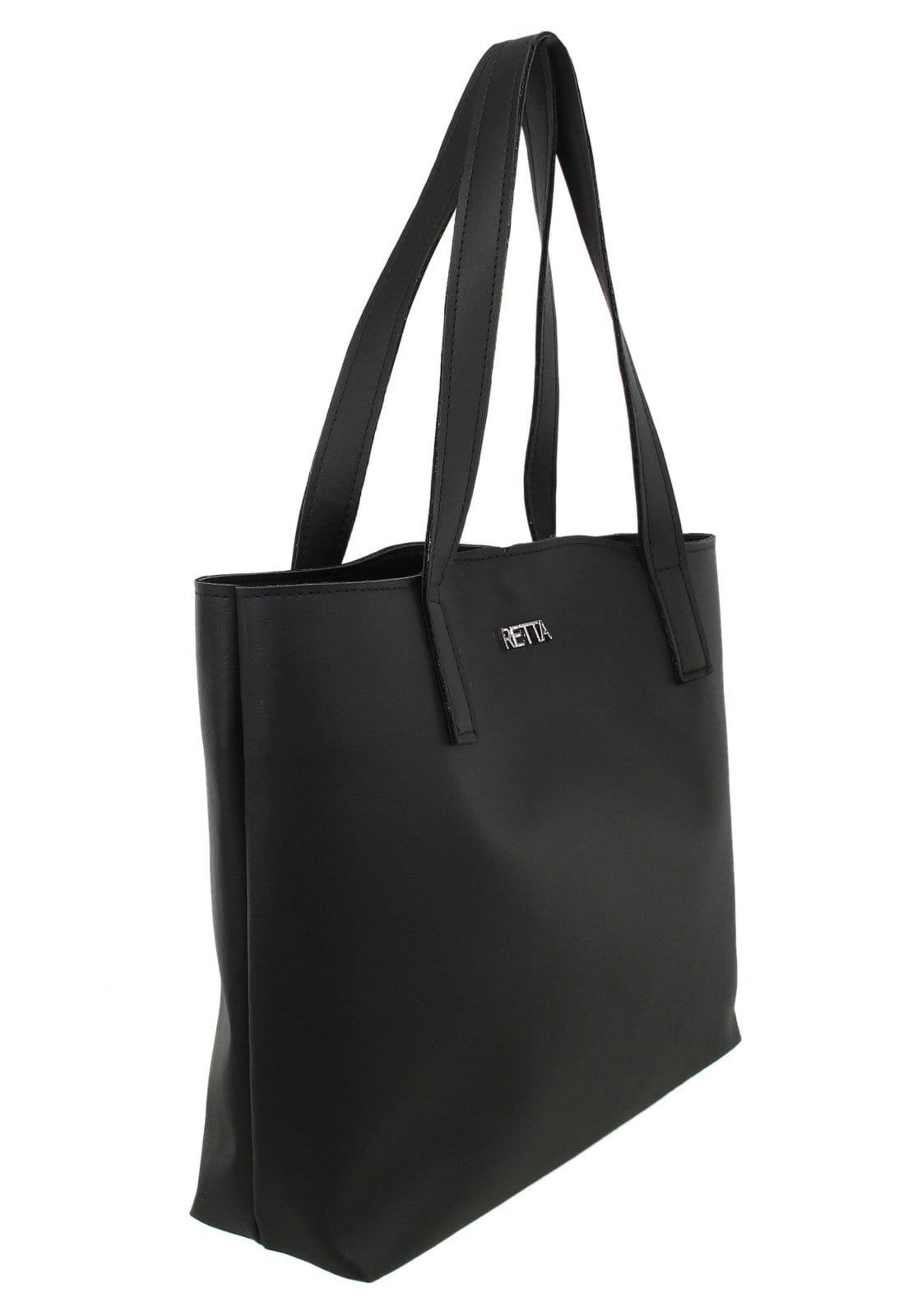 Vista 2 Kit Bolsa Sacola e Necessárie Retta Preta Retta Shoes preto