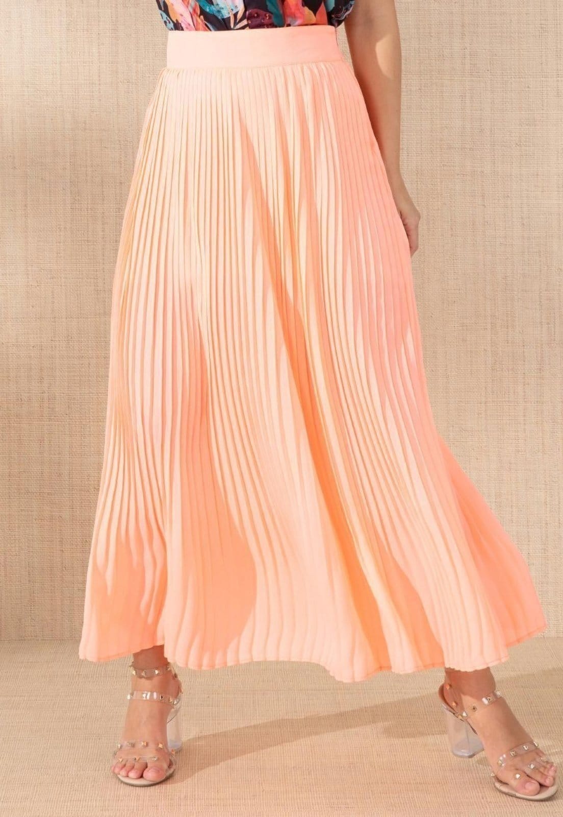 Vista principal Saia Plissada Com ZÁper Quintess laranja