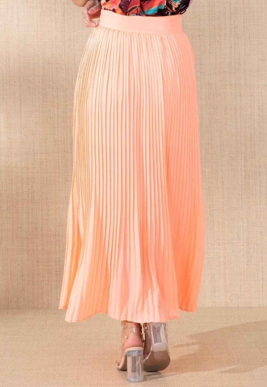 Vista 2 Saia Plissada Com ZÁper Quintess laranja