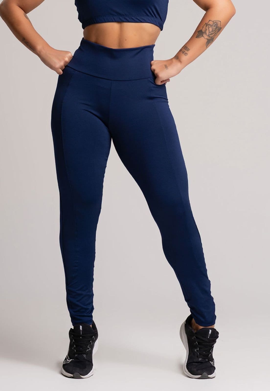 Calça Legging MVB Modas Montaria Cintura Alta Suplex Marinho