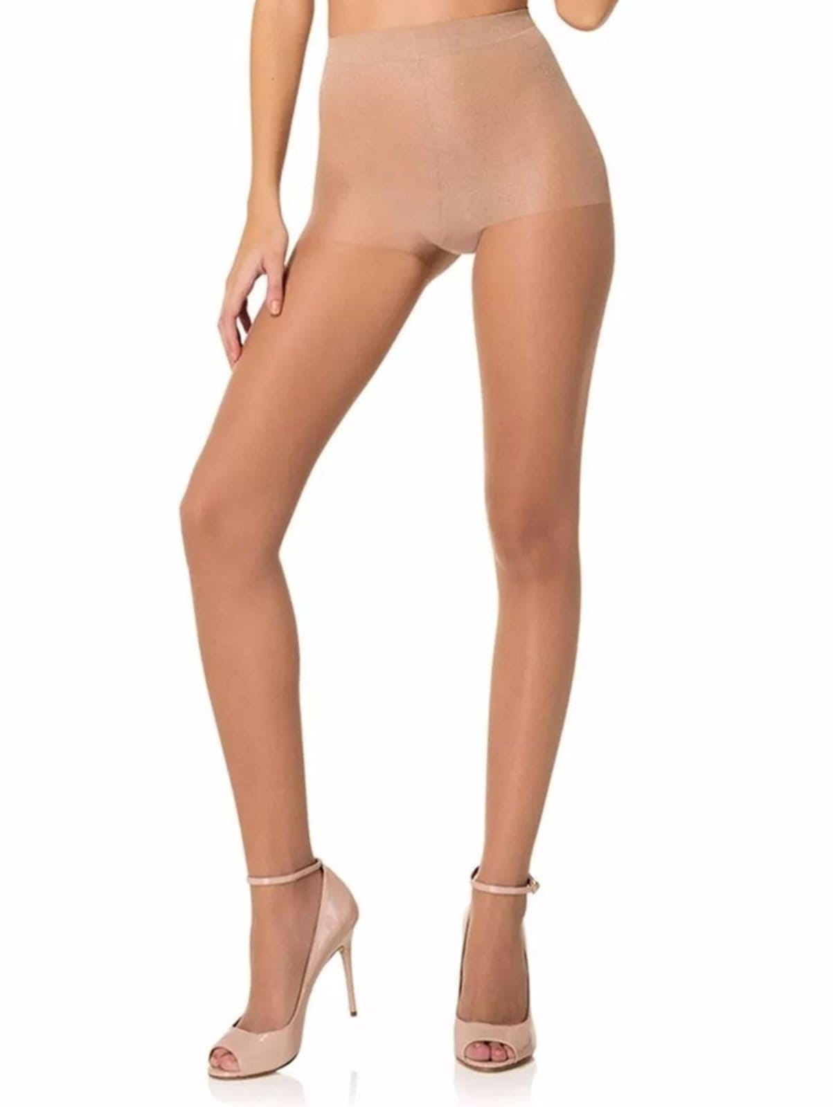 Vista 2 Meia-Calça Clássica Fio 15 Lupo Feminina Natural Lupo bege natural